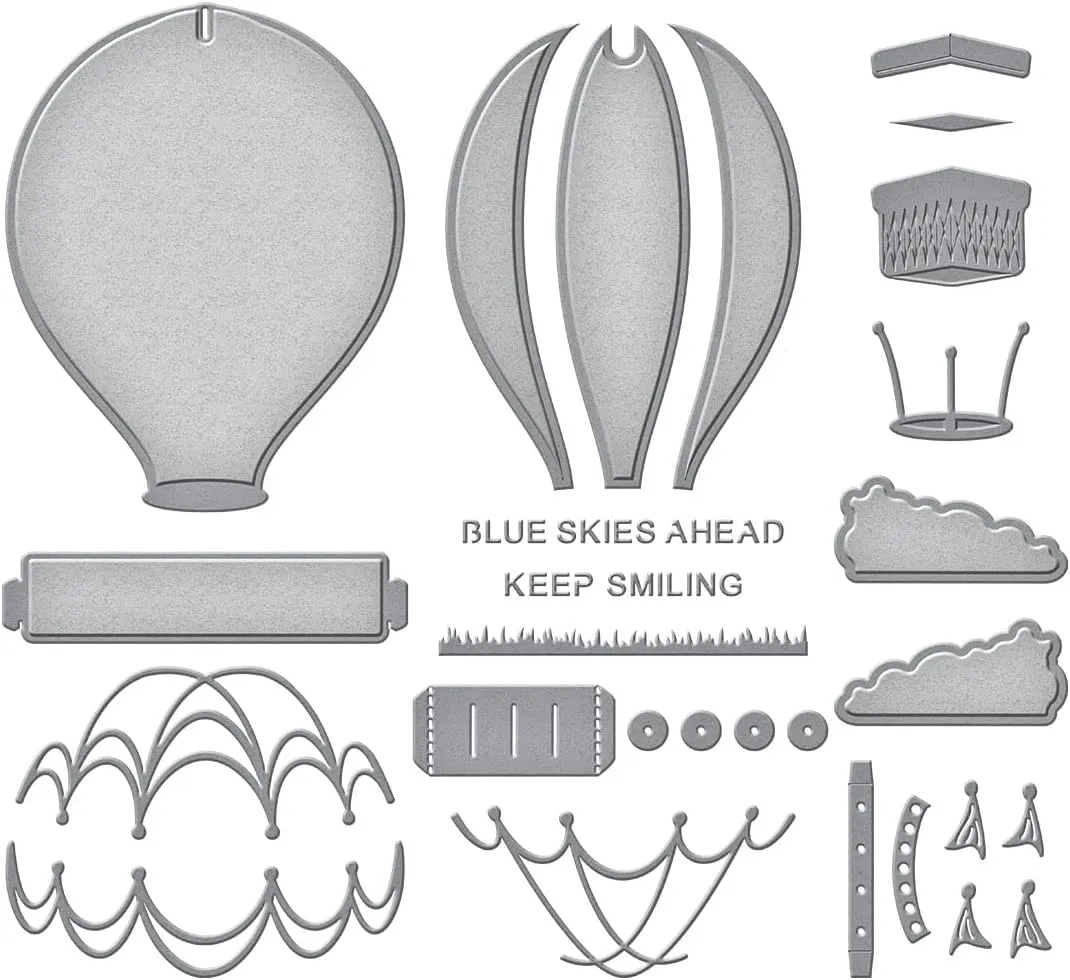 Spellbinders 3D Vignette Hot Air Balloon Etched Die Set