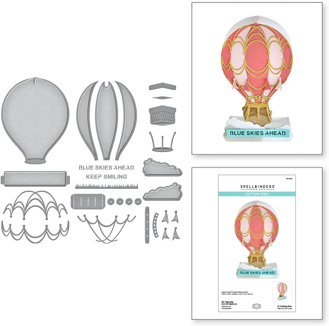 Spellbinders 3D Vignette Hot Air Balloon Etched Die Set