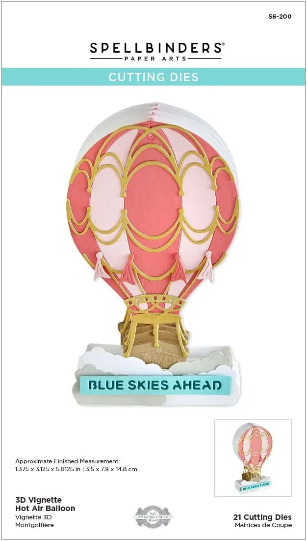 Spellbinders 3D Vignette Hot Air Balloon Etched Die Set
