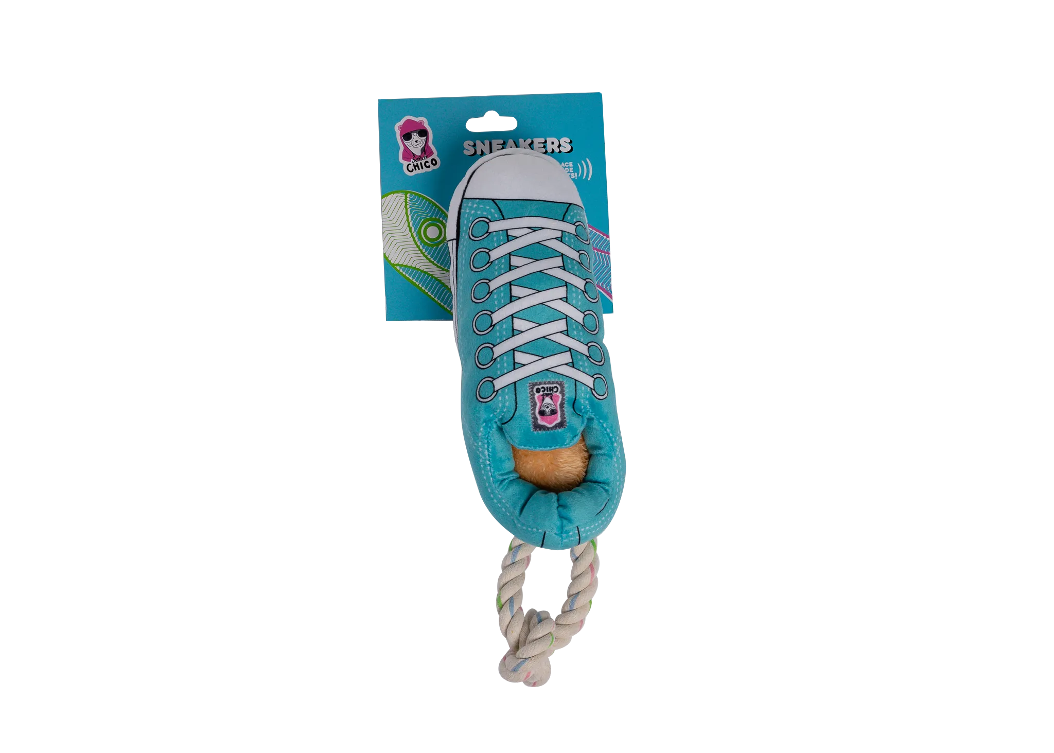 Squeaking Comfort Plush Sneaker Dog Toy - Blue