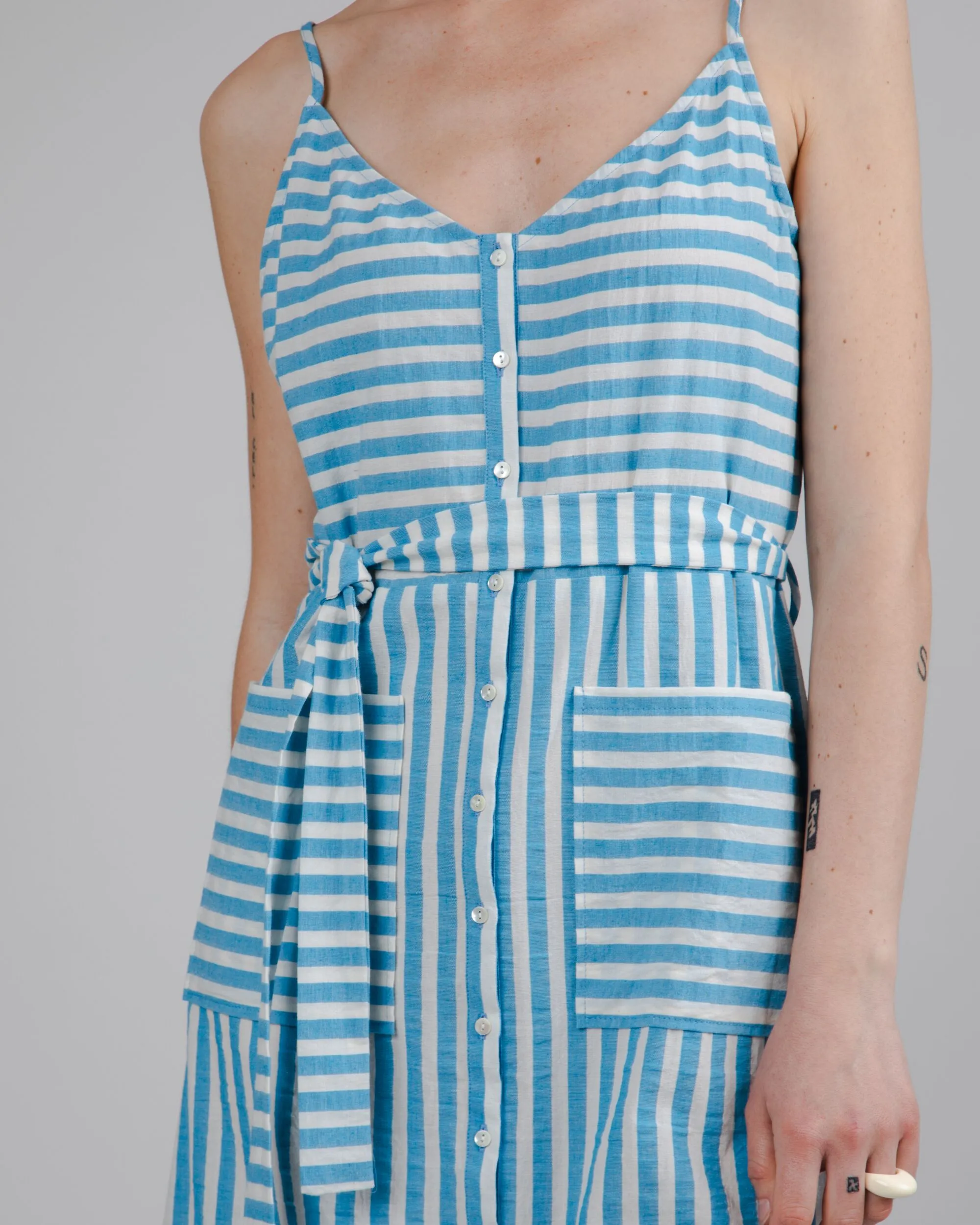 Stripes Long Dress Blue