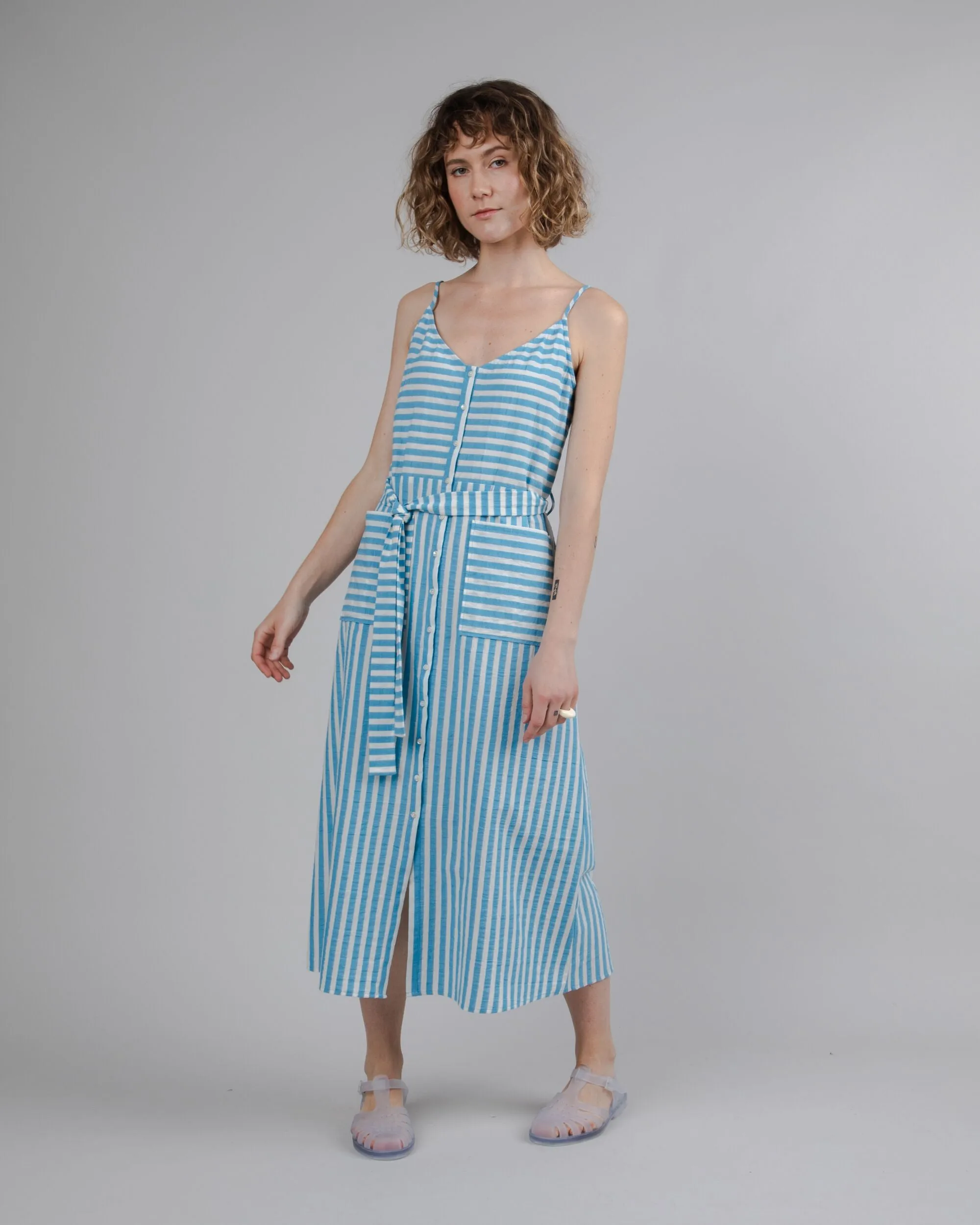 Stripes Long Dress Blue