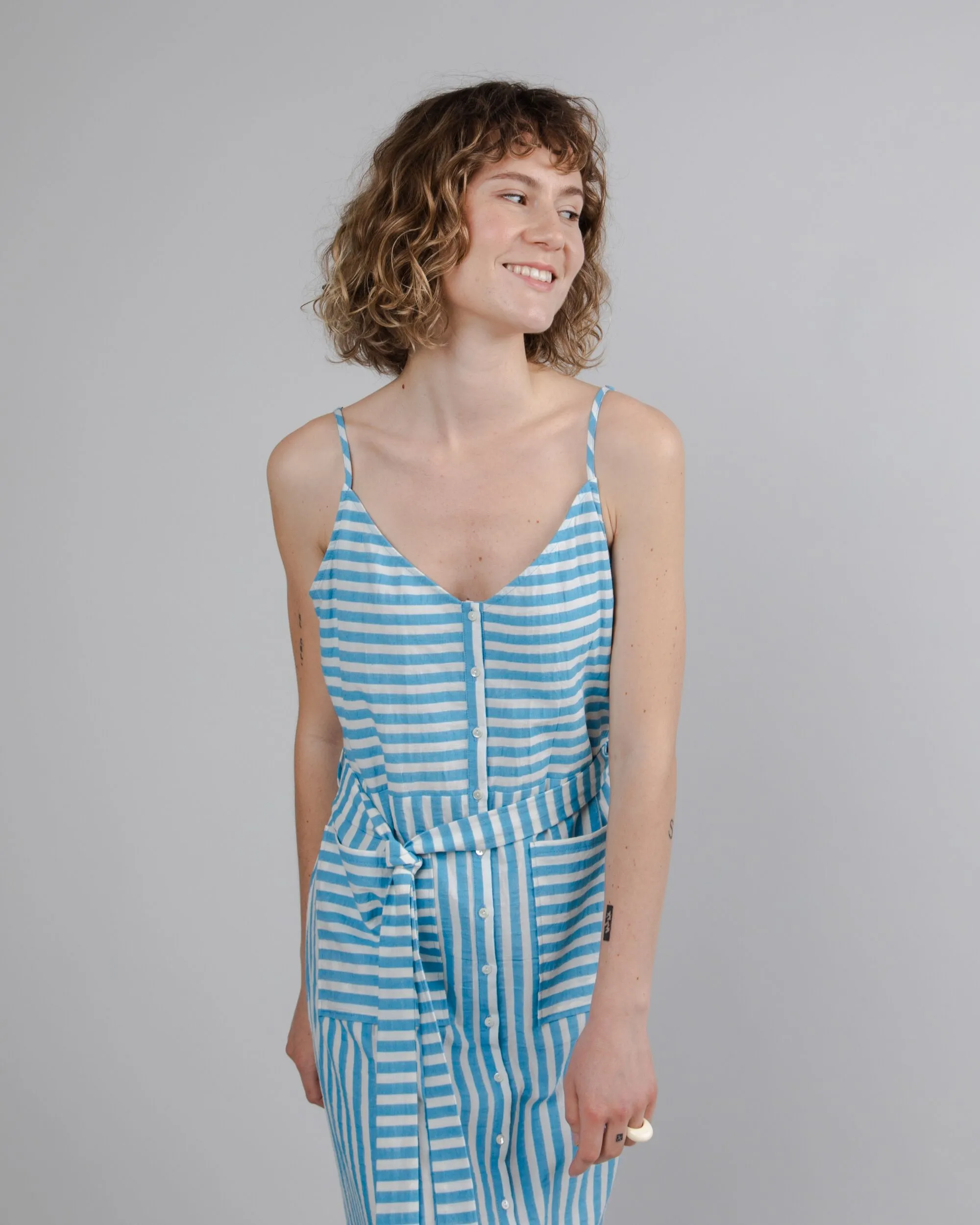Stripes Long Dress Blue