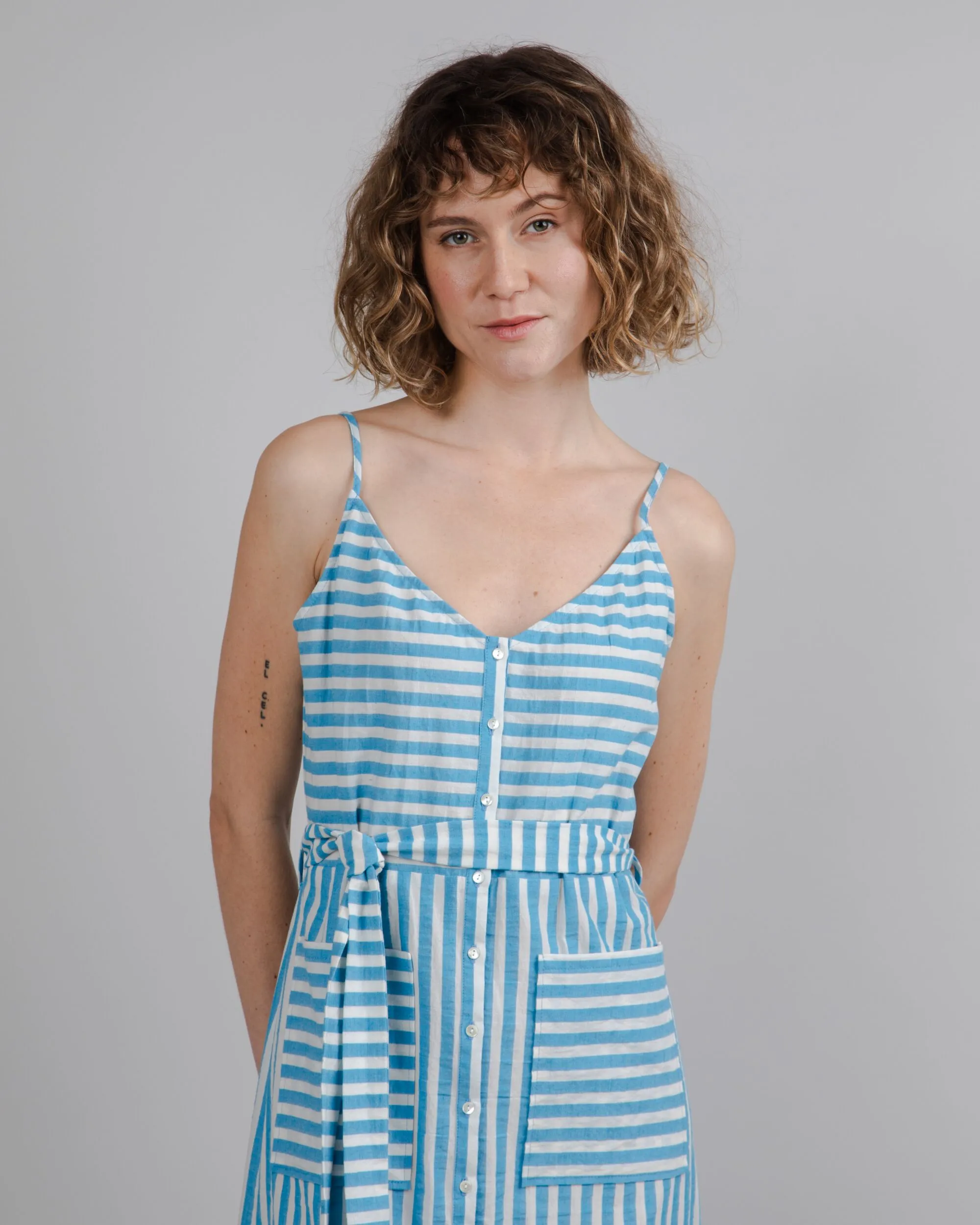 Stripes Long Dress Blue