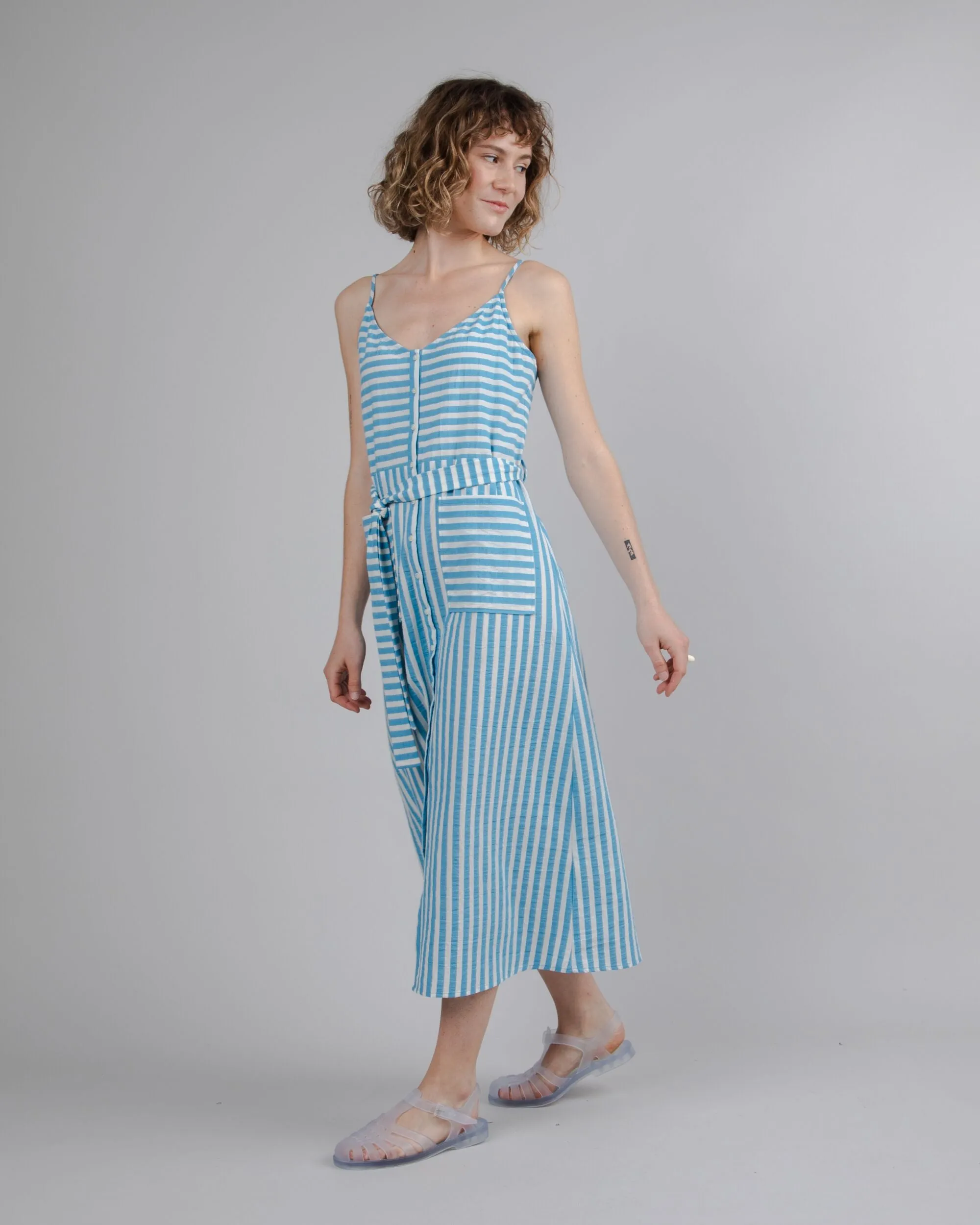 Stripes Long Dress Blue