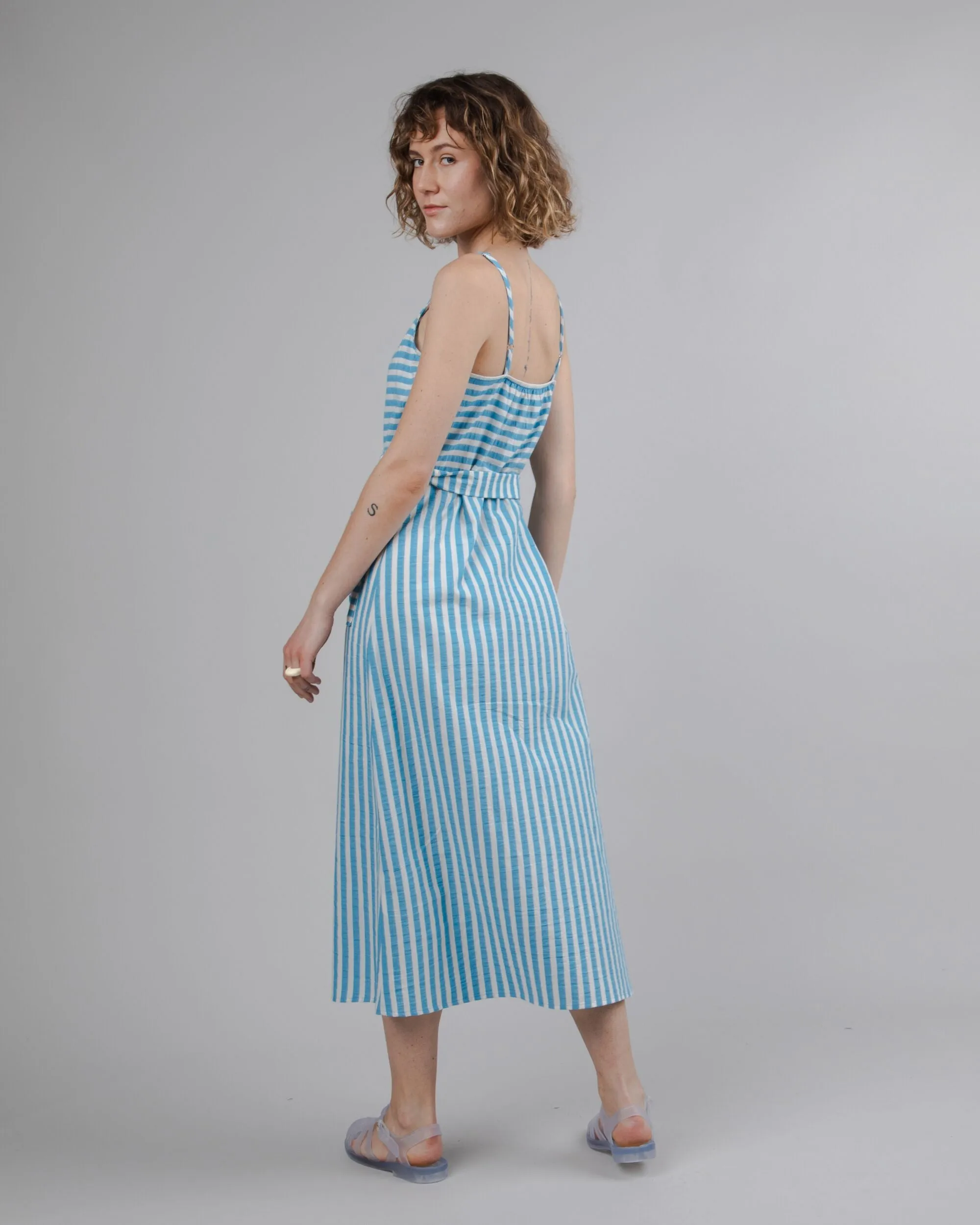 Stripes Long Dress Blue