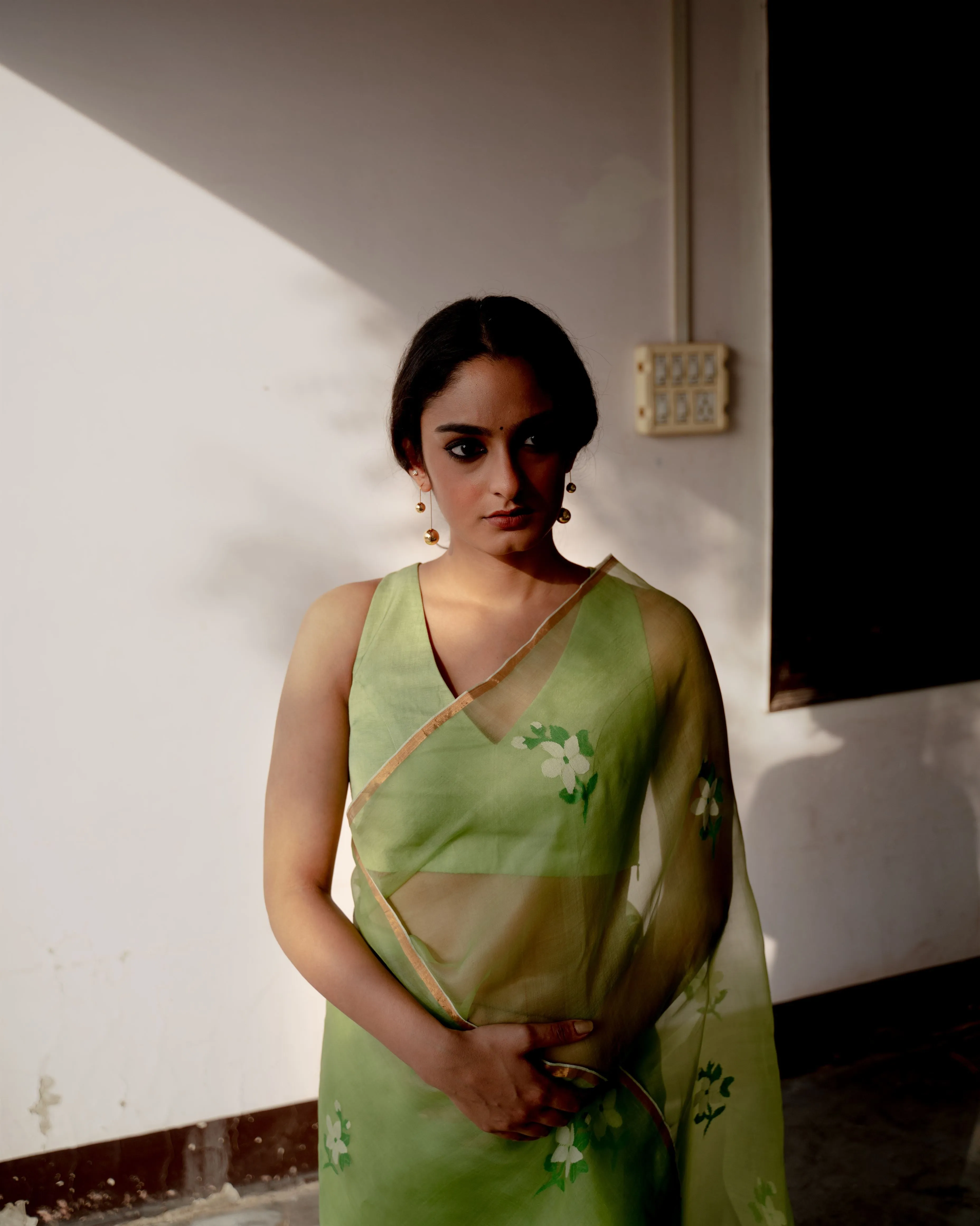 Suparna Som chameli sari 48 inch width by 5.5 meter length Green silk - delivery Time 8 weeks Festive 24 LOOK-20