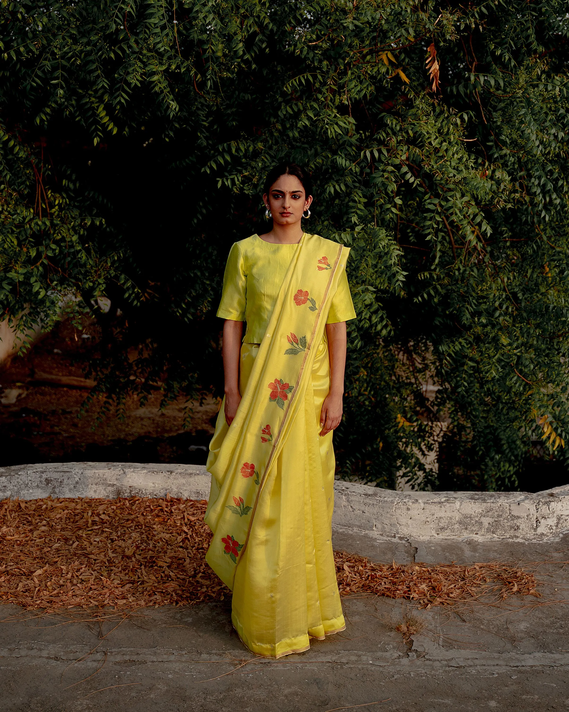 Suparna Som kiran sari 48 inch width by 5.5 meter length Lime silk - delivery Time 8 weeks Festive 24 LOOK-01