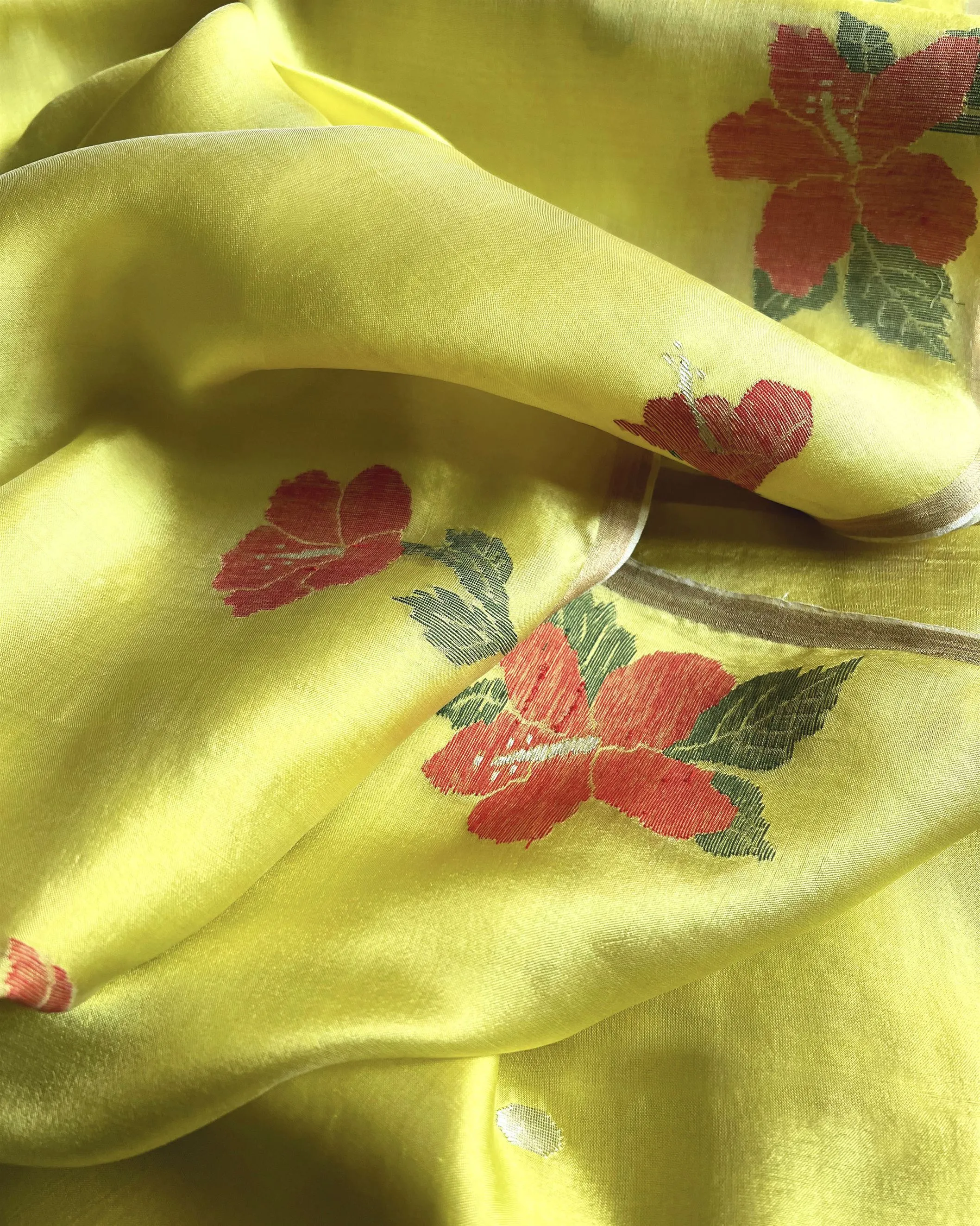Suparna Som kiran sari 48 inch width by 5.5 meter length Lime silk - delivery Time 8 weeks Festive 24 LOOK-01