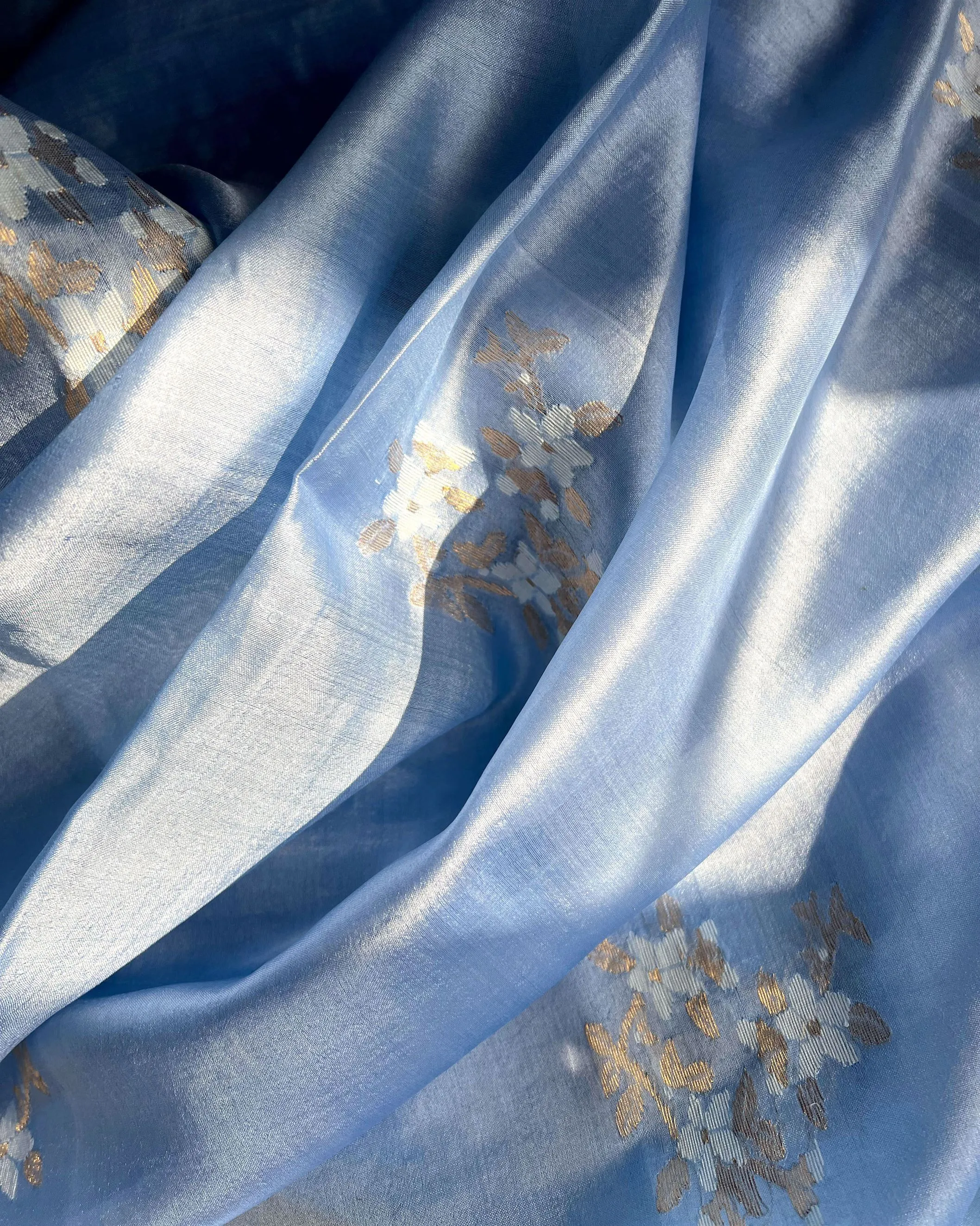 Suparna Som neelambari sari 48 inch width by 5.5 meter length Blue silk - delivery Time 8 weeks Festive 24 LOOK-11