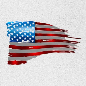 Tattered Flag Metal Wall Art (USA Made)