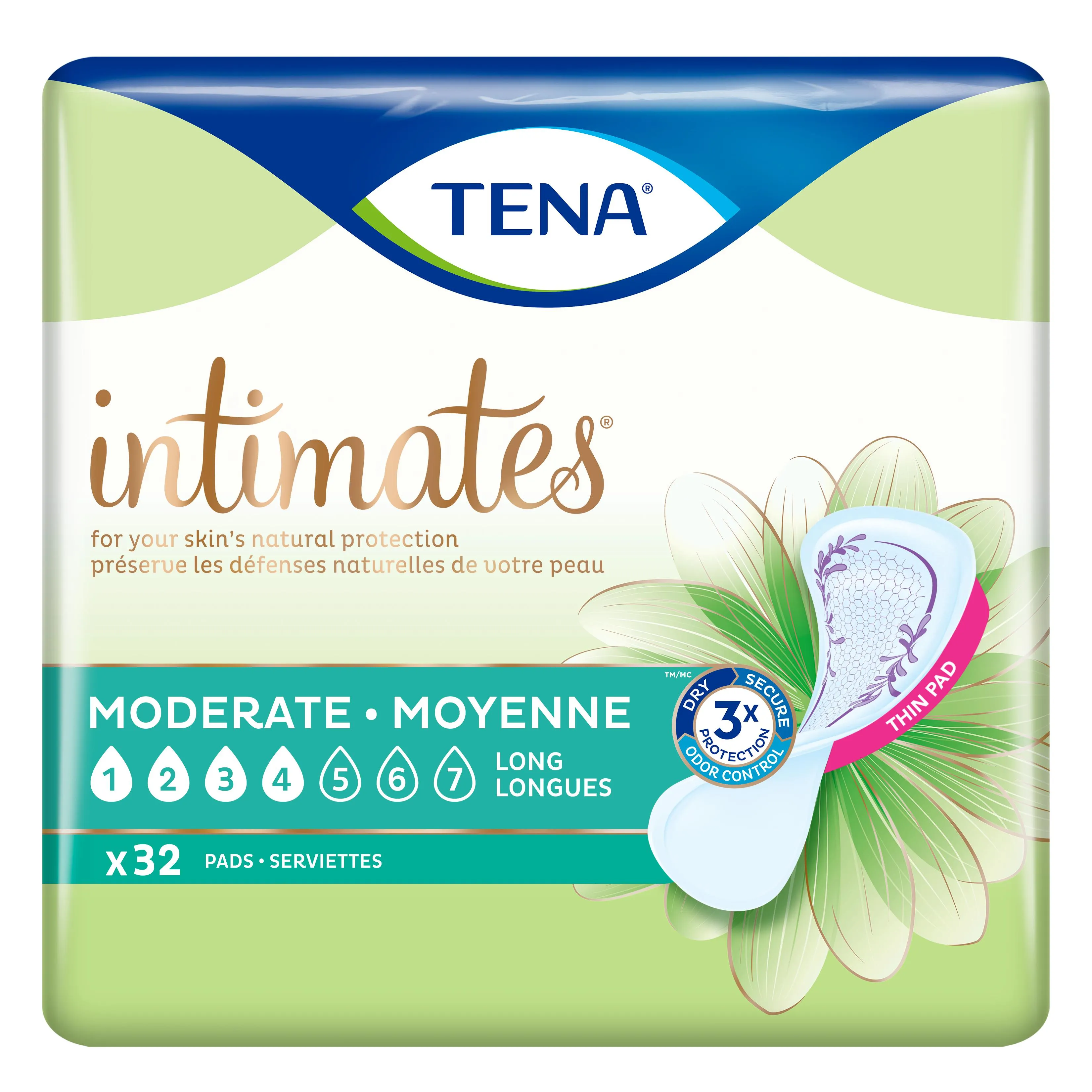 TENA Moderate Thin Pads Long (128ct)
