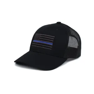 Thin Blue Line American Flag Trucker