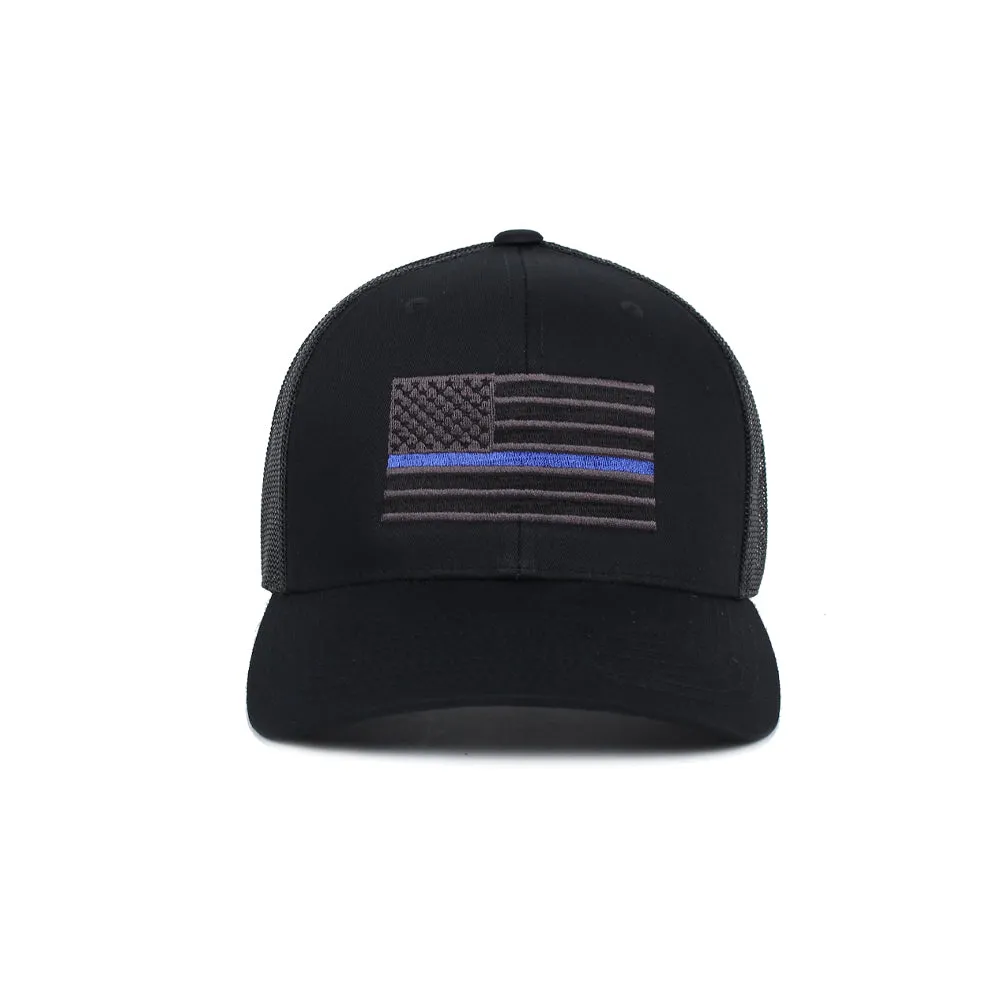 Thin Blue Line American Flag Trucker