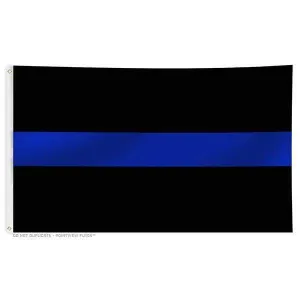 Thin Blue Line Flag With Grommets 3 X 5 Feet