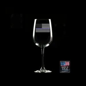 Thin Blue Line Wine Glass