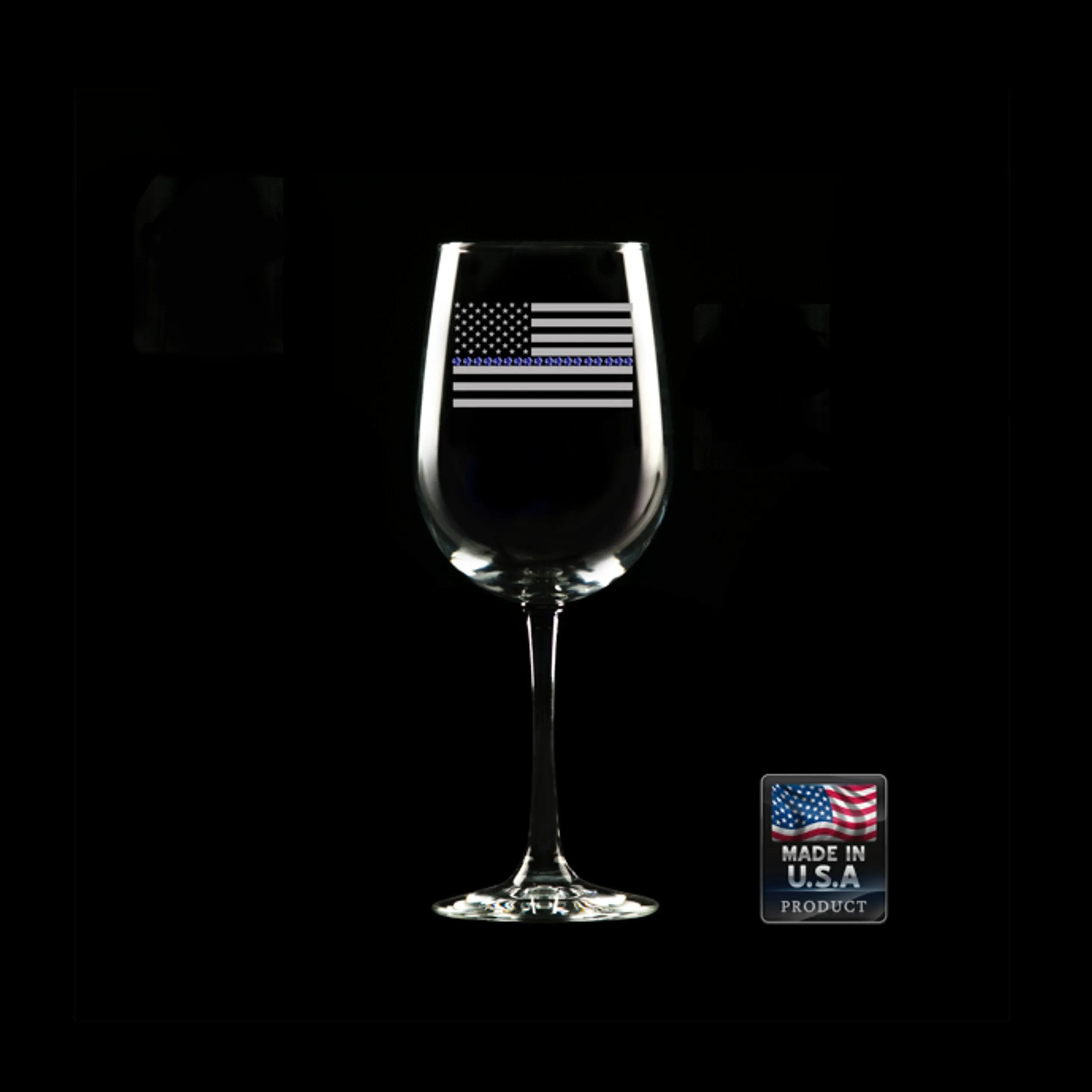 Thin Blue Line Wine Glass