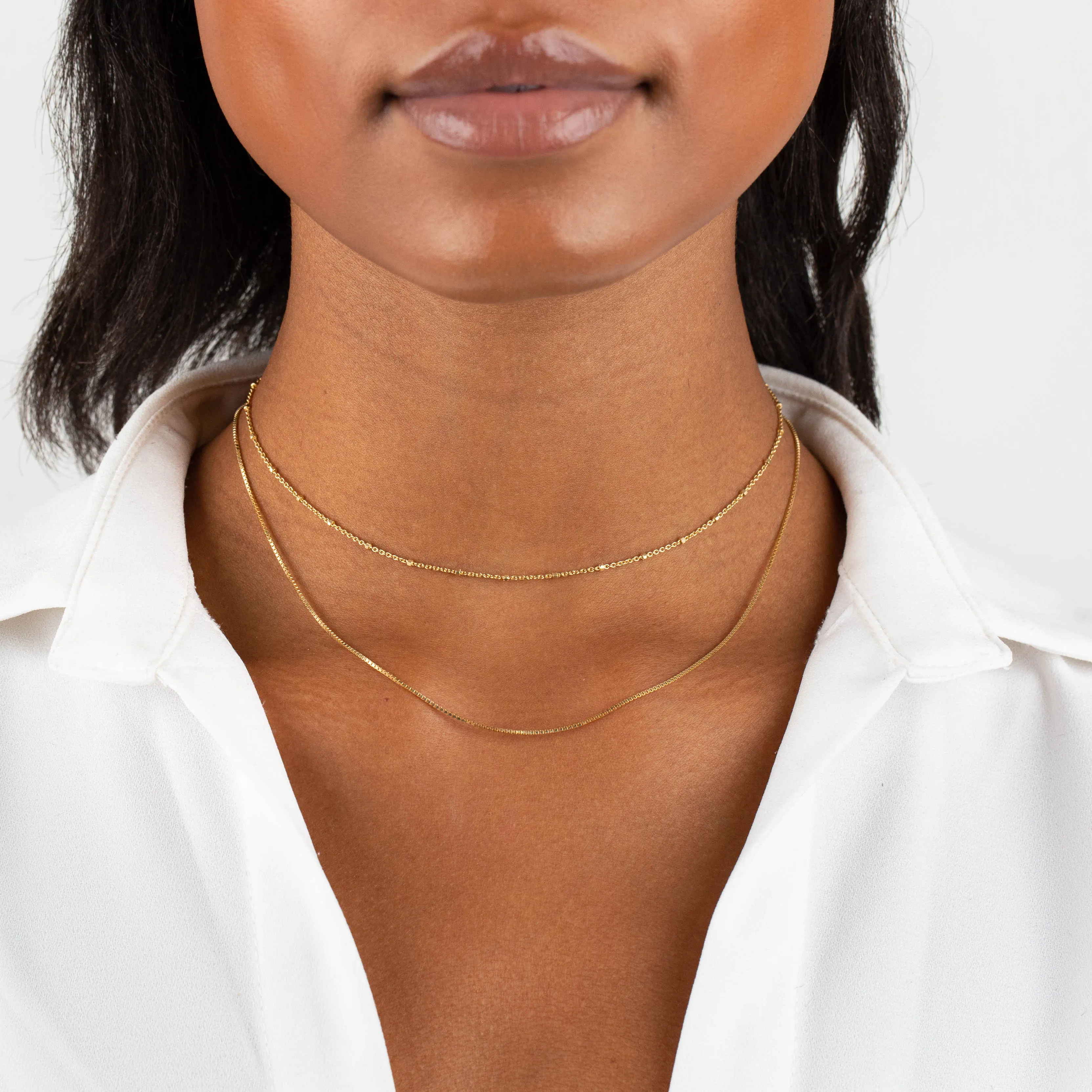 Thin Box Chain Necklace