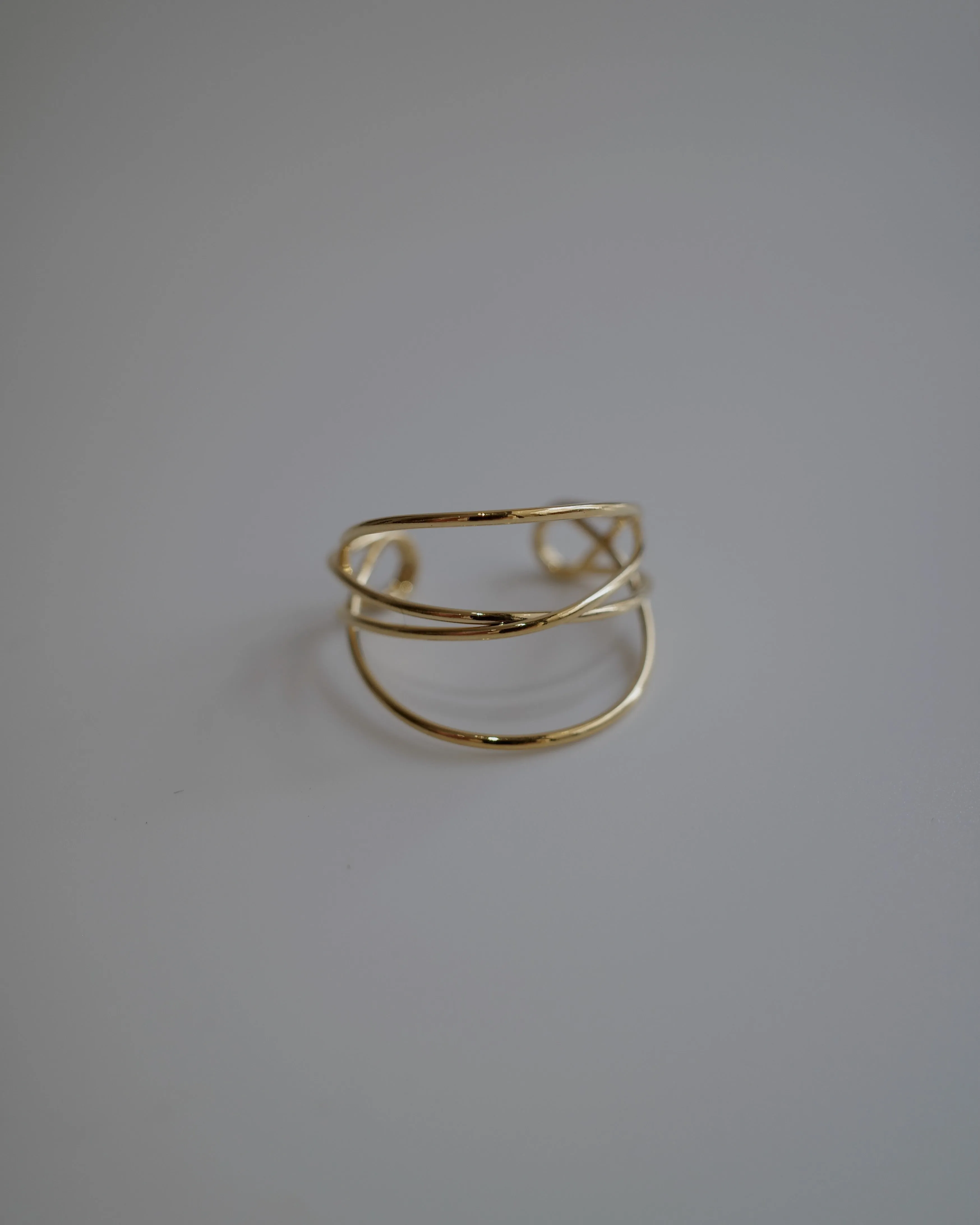 thin cross line ring