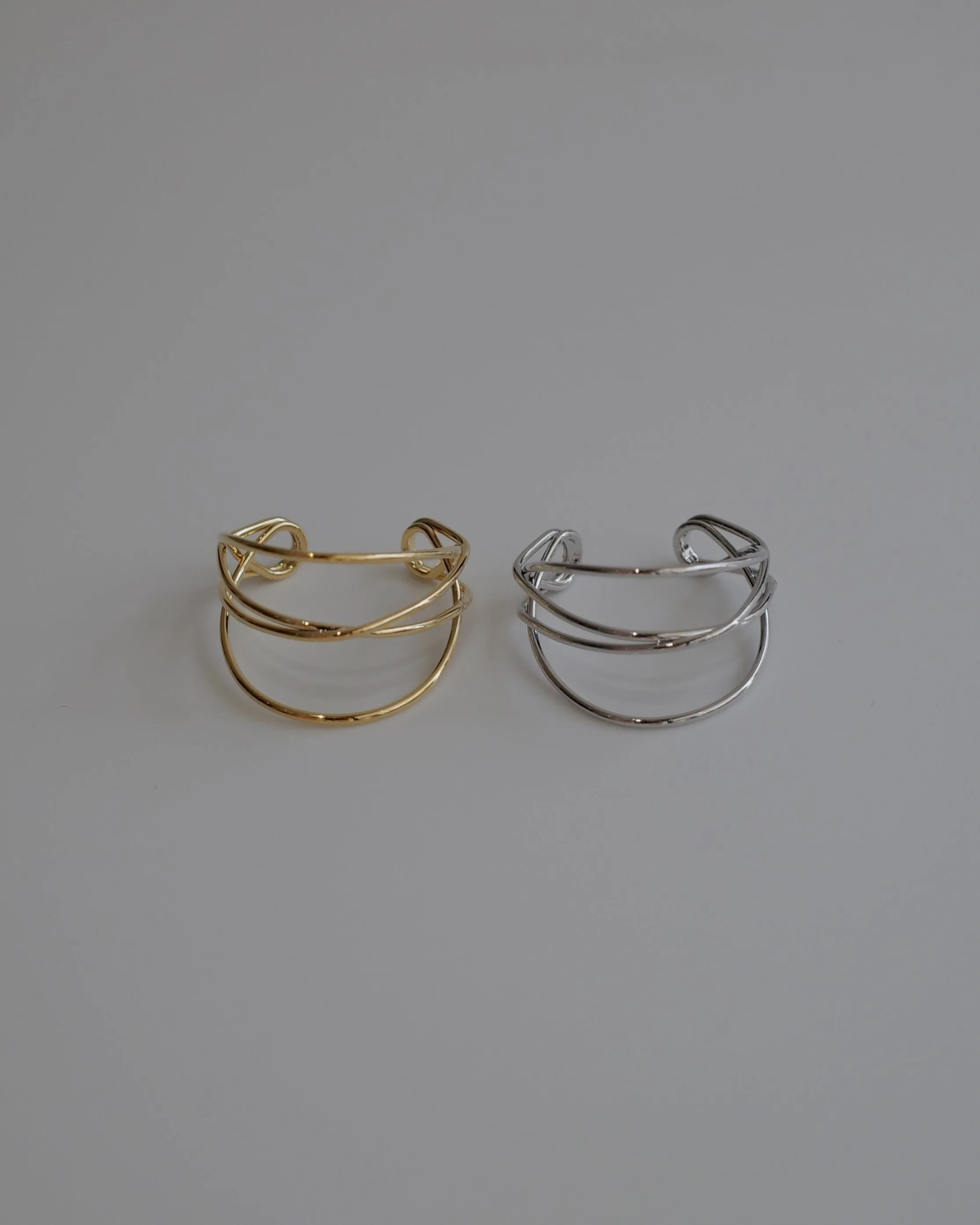 thin cross line ring