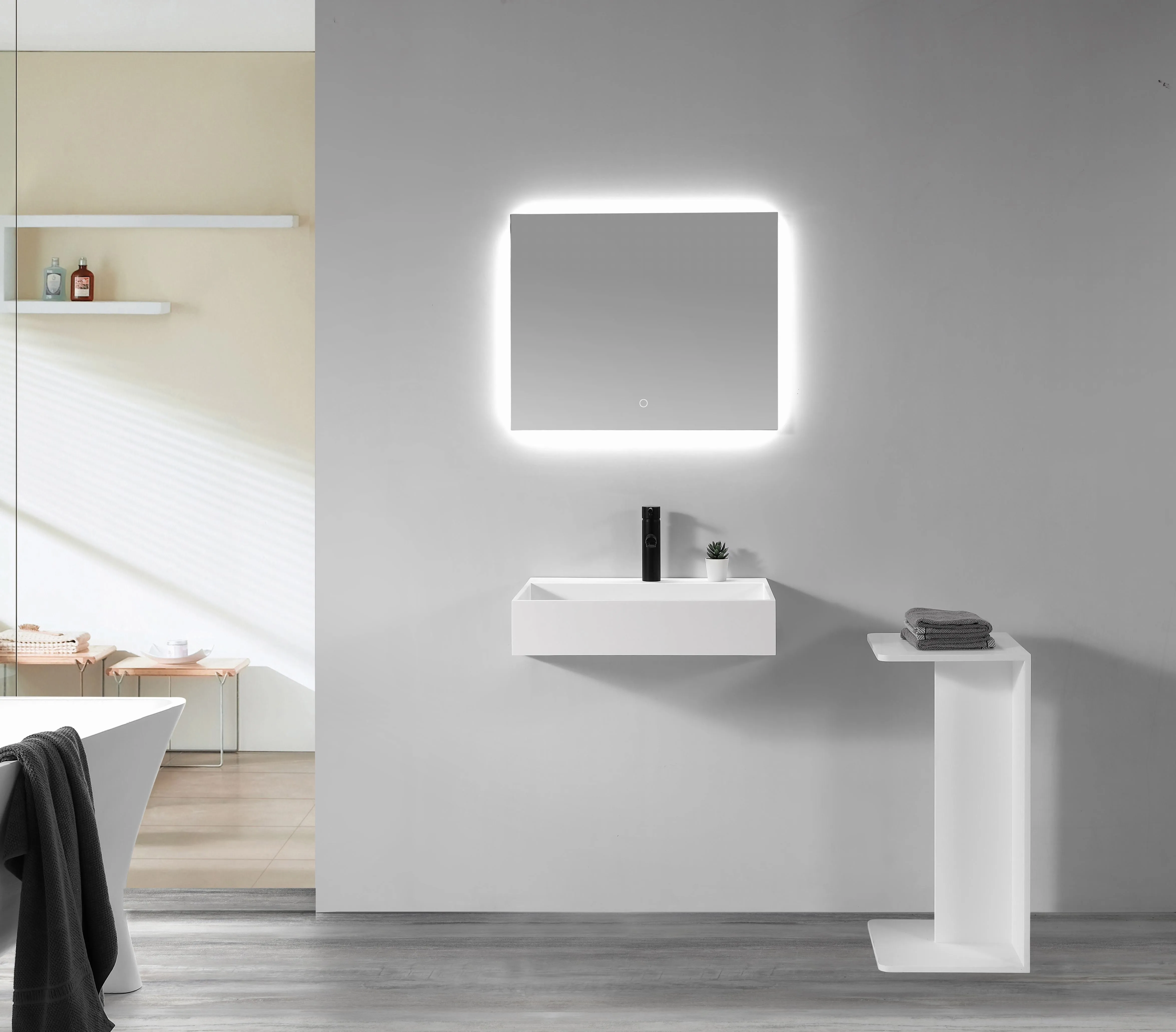 Thin Edge Wall Hung Basin - 620mm - B1602