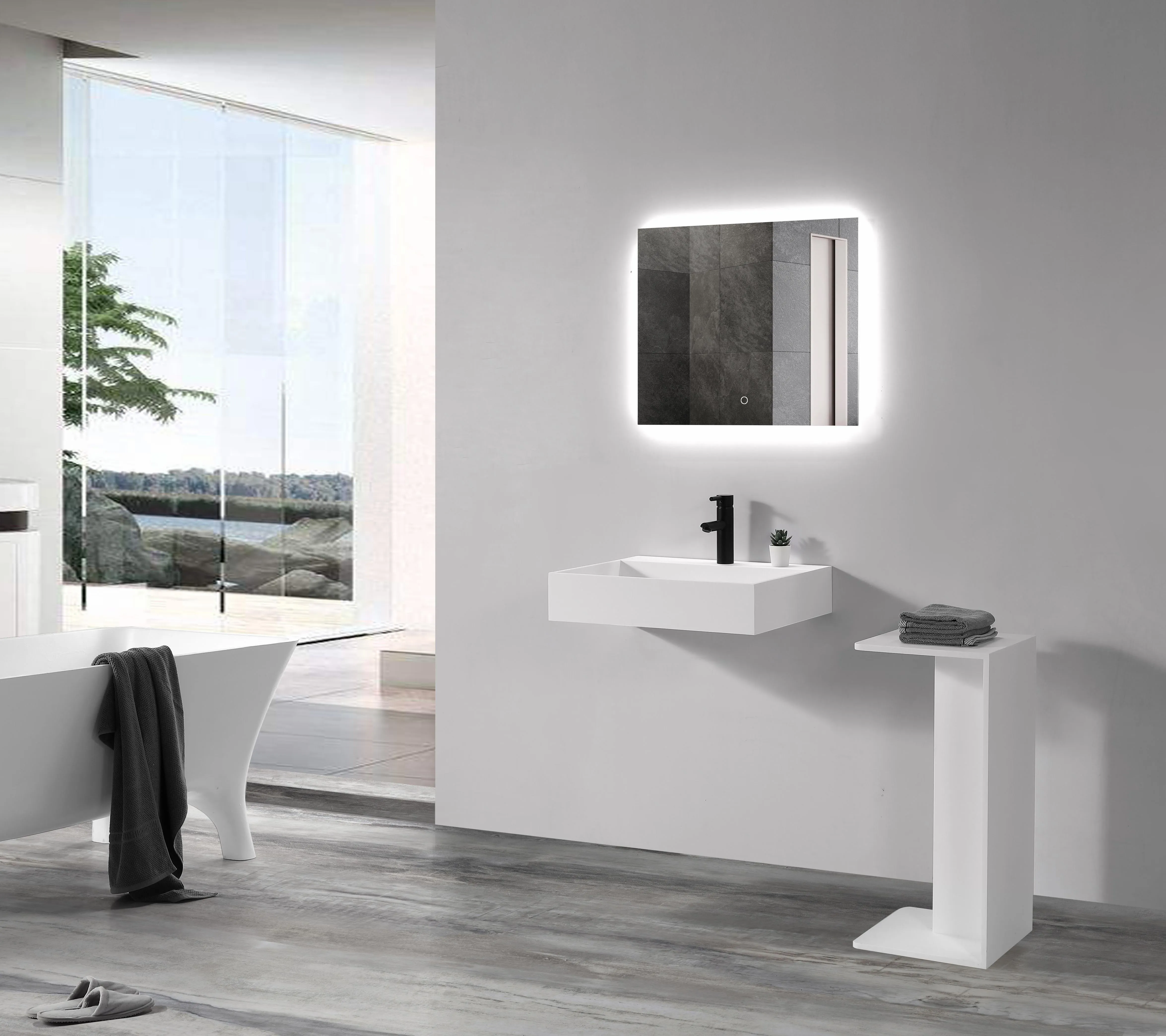 Thin Edge Wall Hung Basin - 620mm - B1602