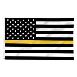 Thin Gold Line American Flag for Dispatchers 3 X 5 Feet