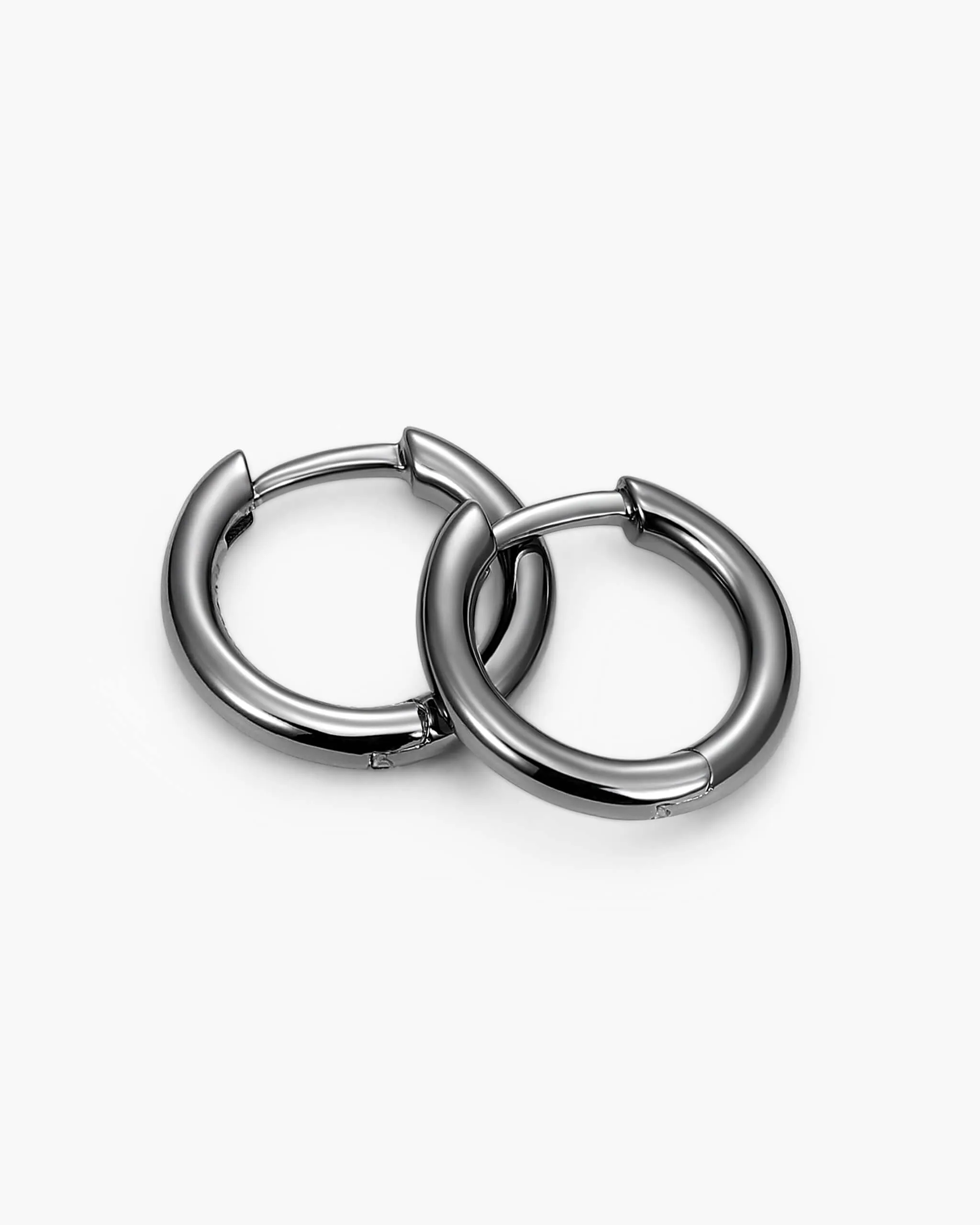 Thin Hoop Earrings - Black