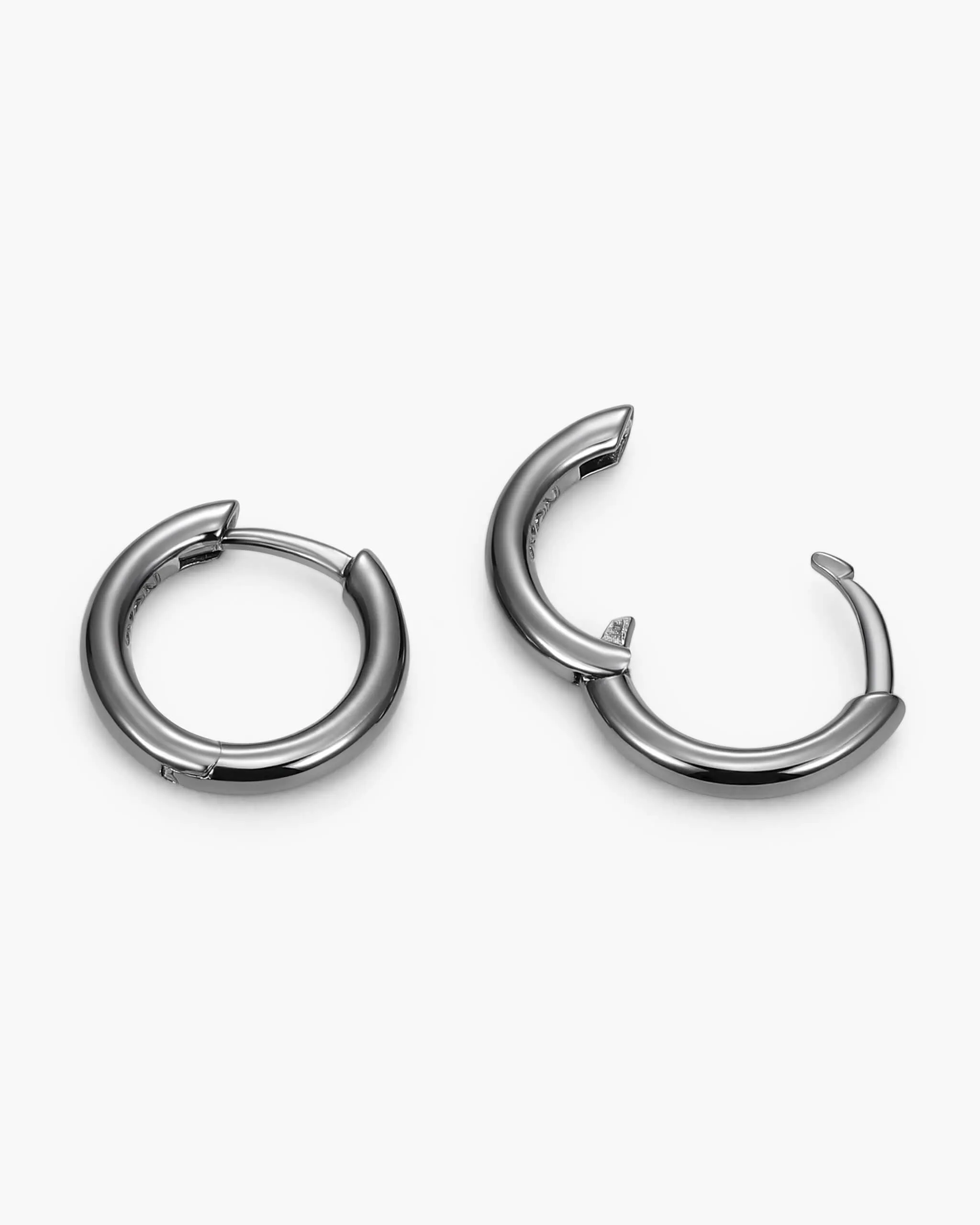 Thin Hoop Earrings - Black