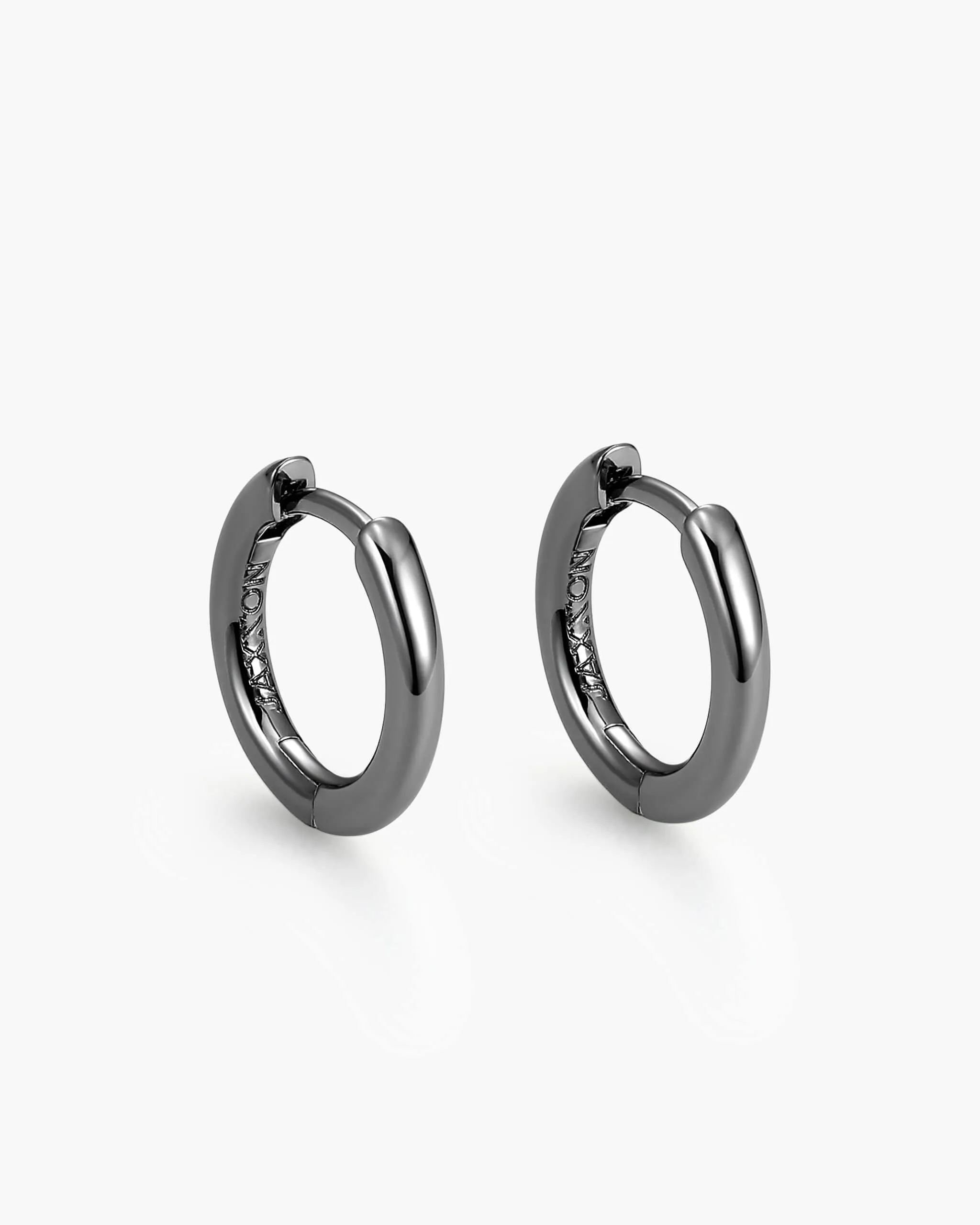 Thin Hoop Earrings - Black
