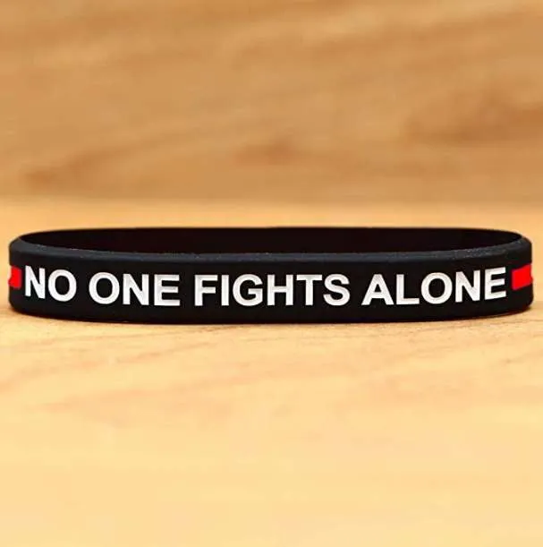 Thin Red Line Bracelet - No One Fights Alone!