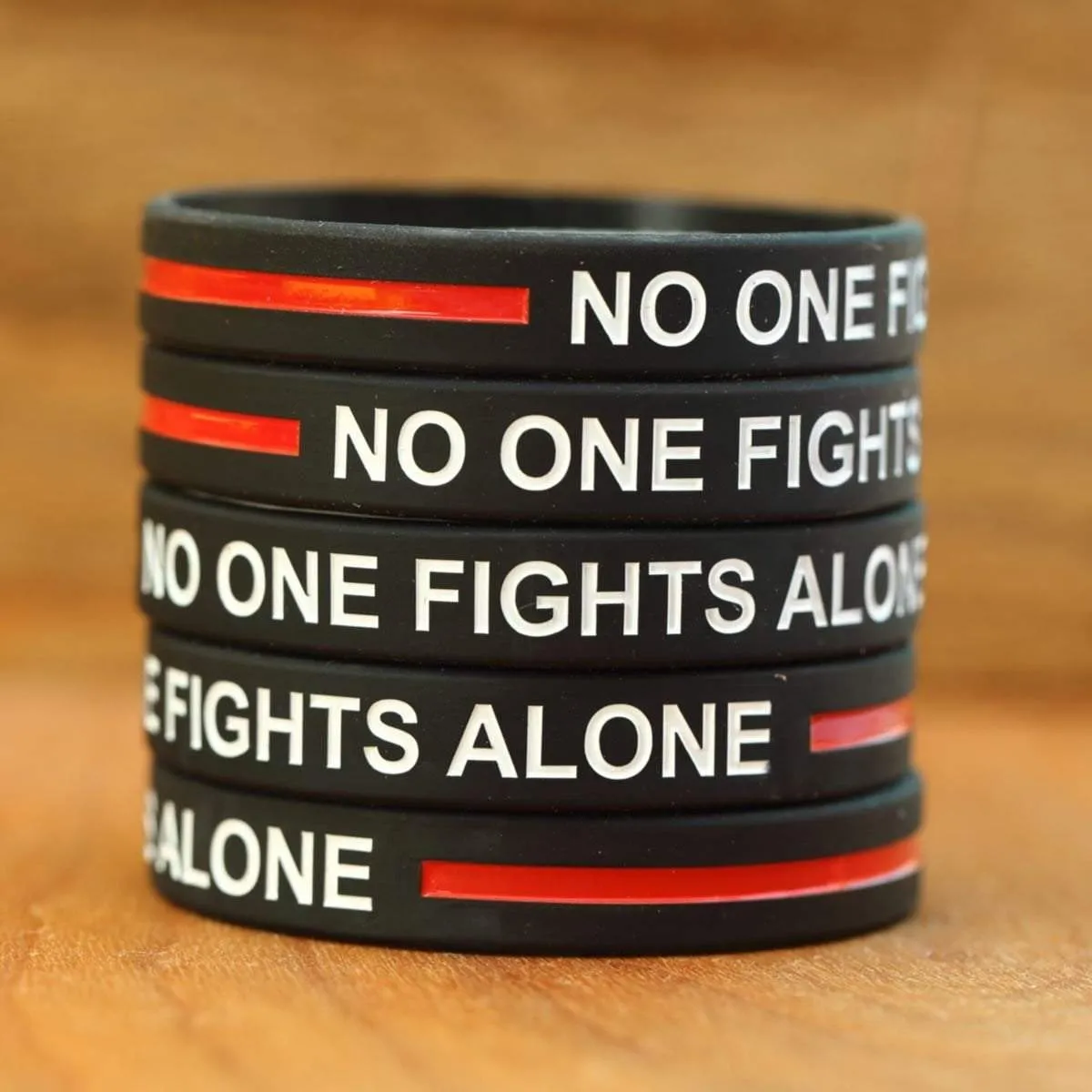 Thin Red Line Bracelet - No One Fights Alone!