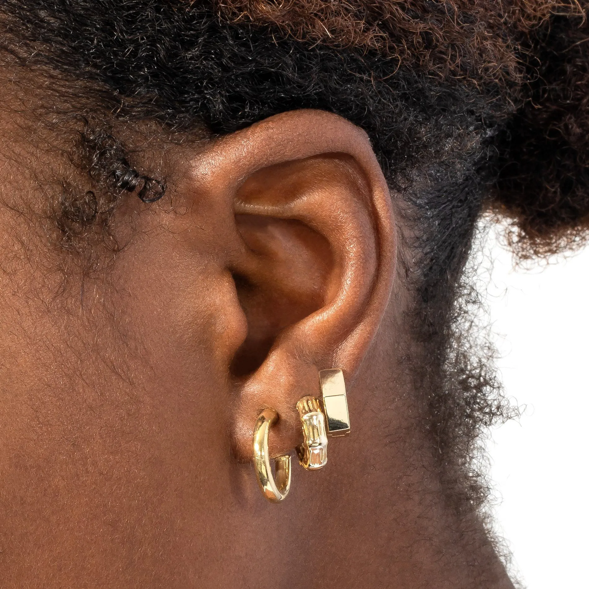 Thin Solid Hollow Hoop Earring