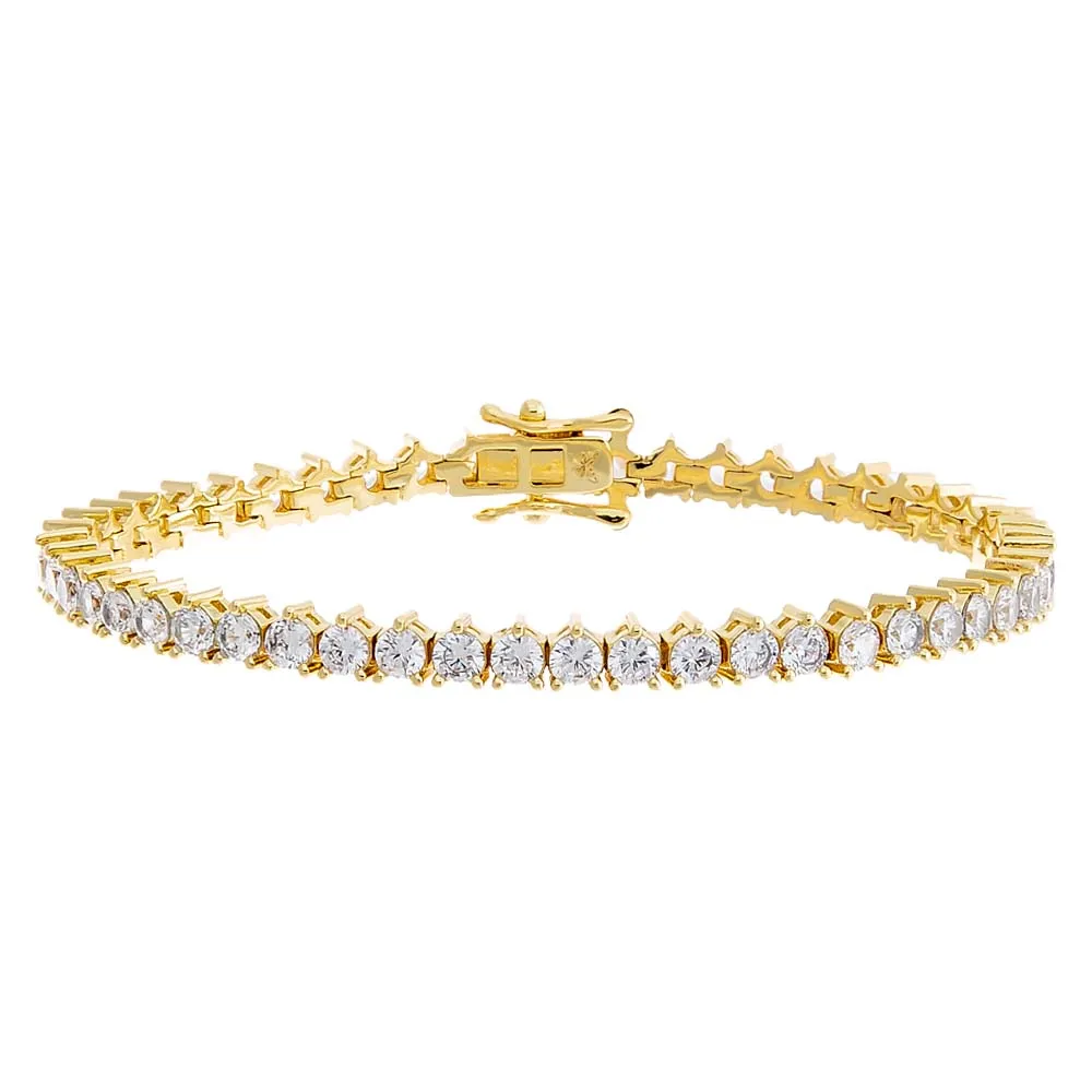 Thin Three Prong Tennis Bracelet