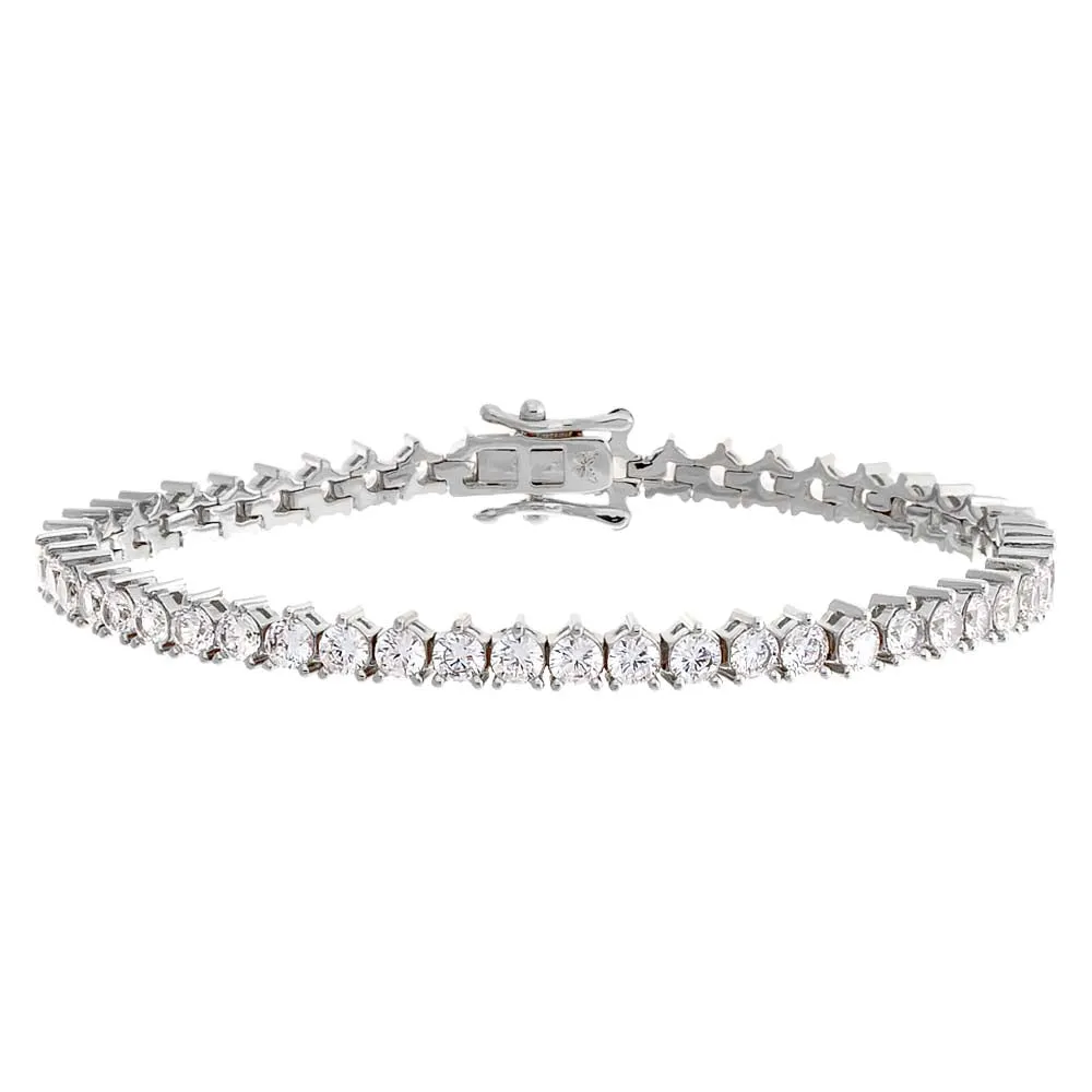 Thin Three Prong Tennis Bracelet