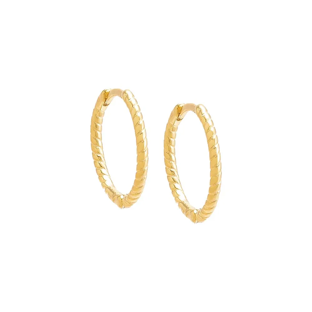 Thin Twisted Huggie Earrings