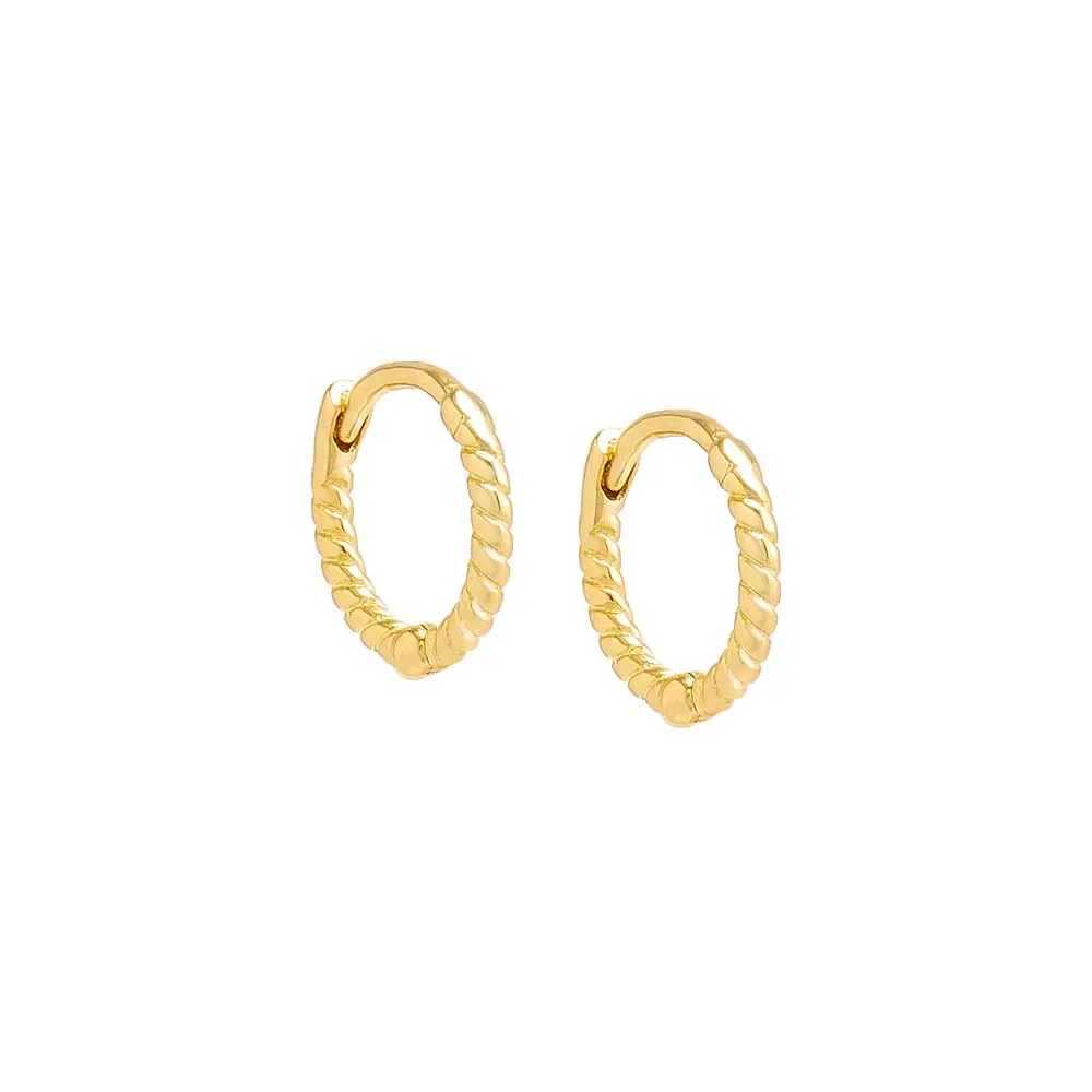 Thin Twisted Huggie Earrings