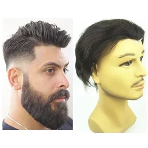 Toupee for men PU Skin 100% Human Hair