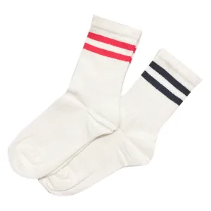 Varsity Stripes Sock Duo – Red & Navy
