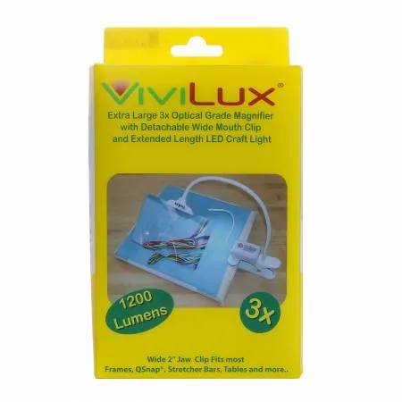 ViviLux Extra Large 3x Optical Grade Clip on Magnifier/Light