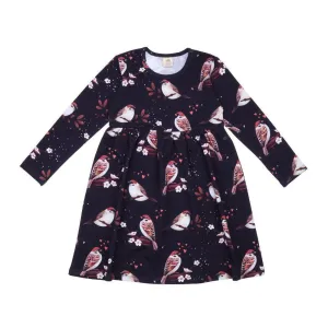 Walkiddy Little Sparrows Long Sleeve Twirly Dress