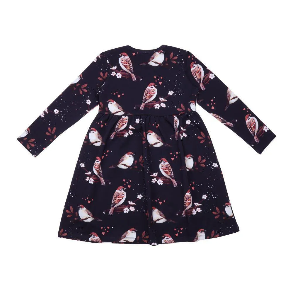 Walkiddy Little Sparrows Long Sleeve Twirly Dress