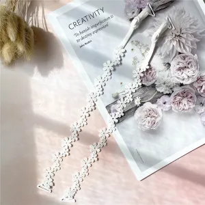 White Small Flower Thin Bra Straps