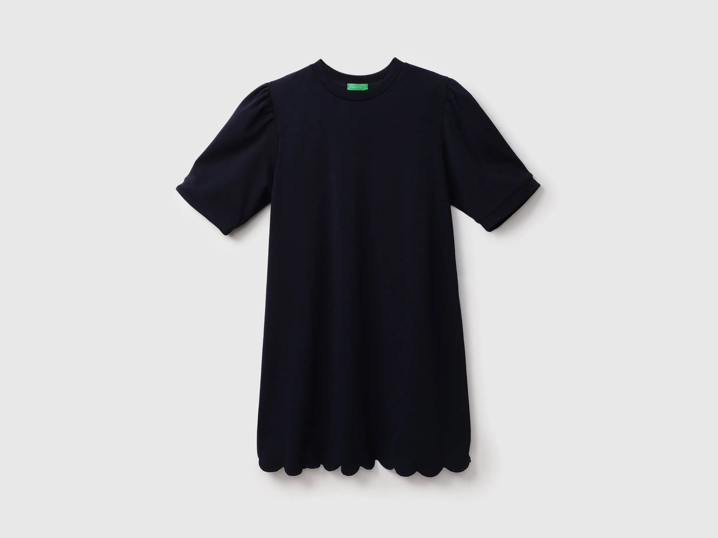 Women Navy Blue Solid Mid Dress