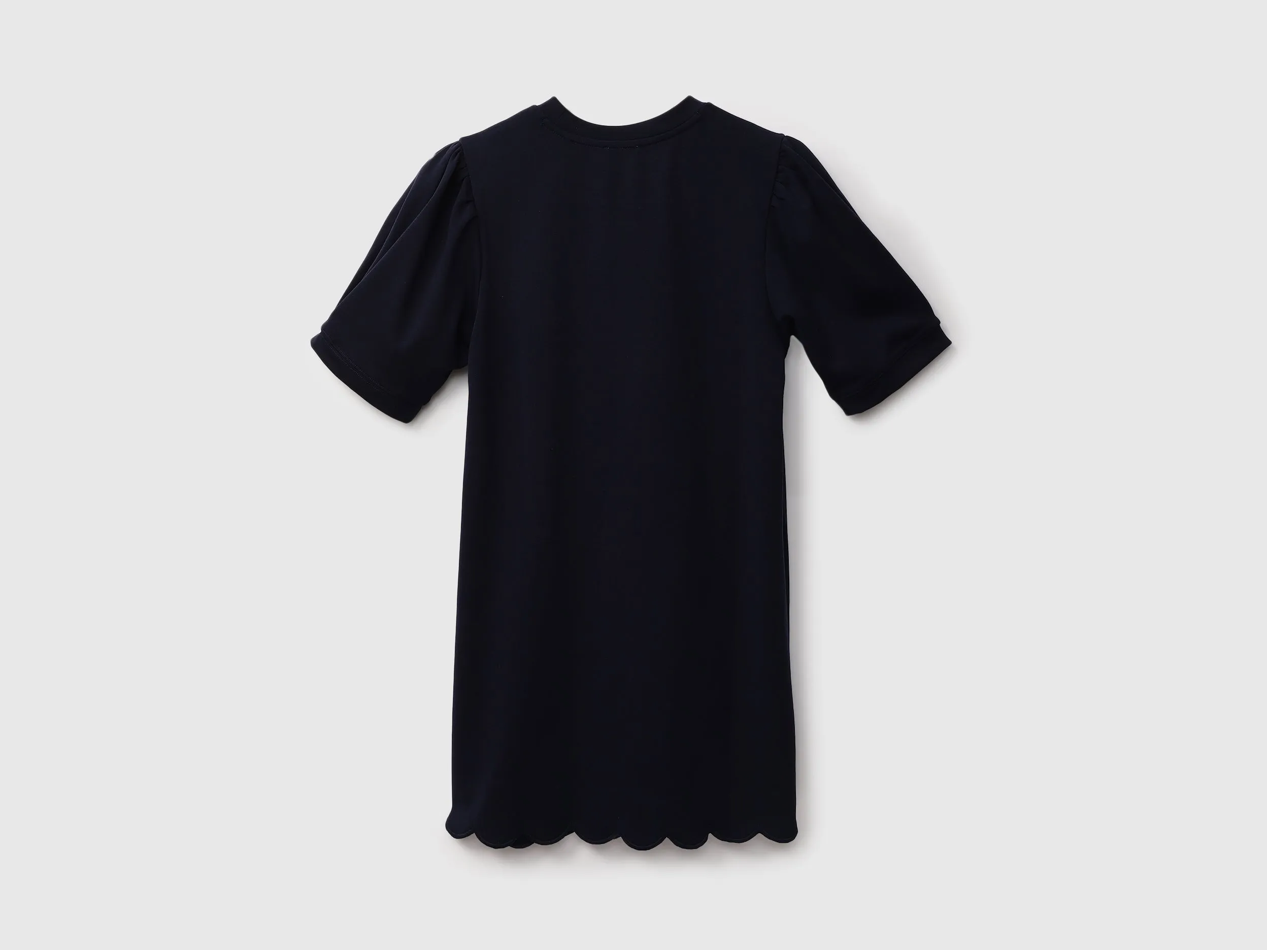 Women Navy Blue Solid Mid Dress