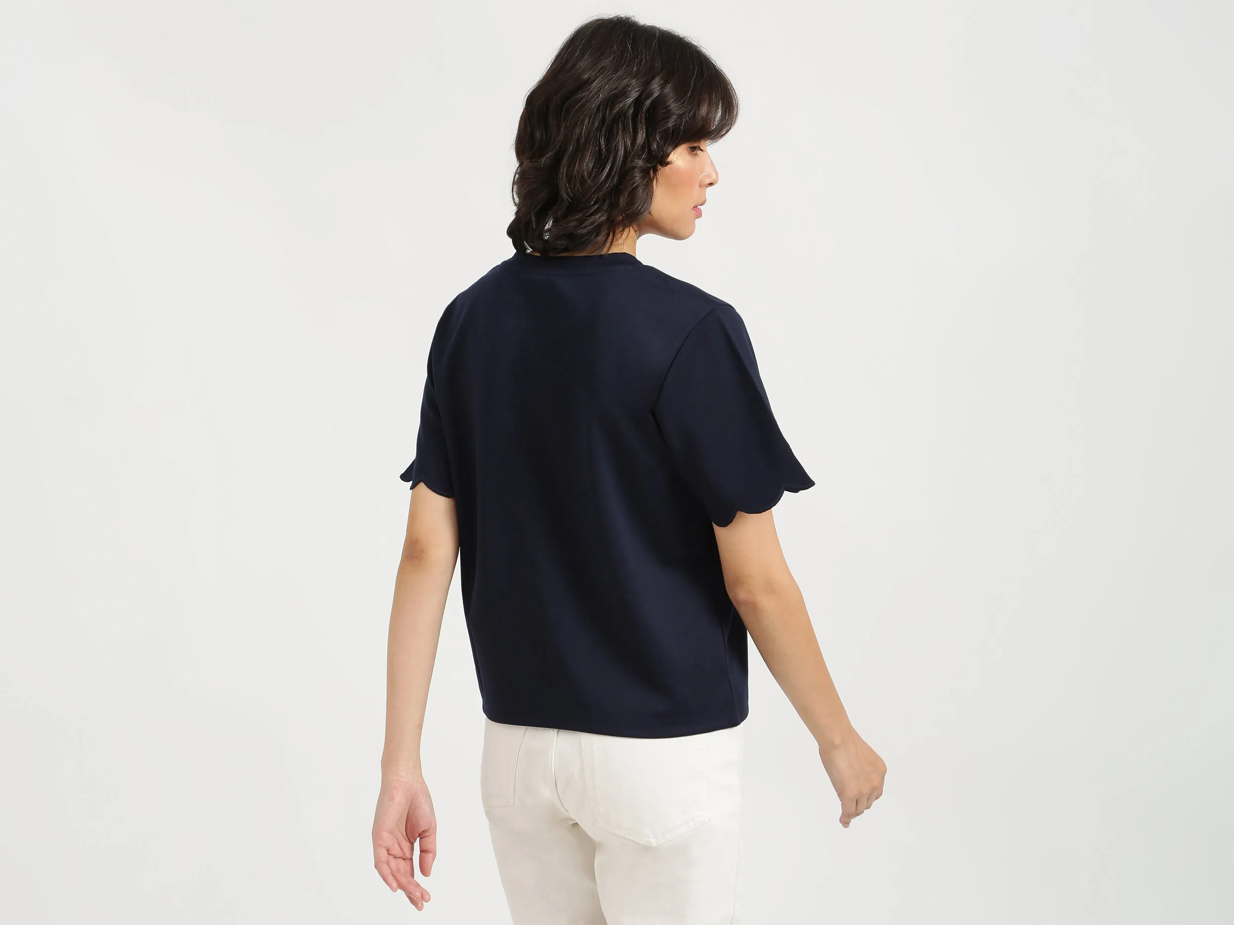 Women Navy Blue Solid Top