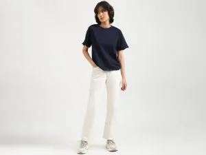 Women Navy Blue Solid Top