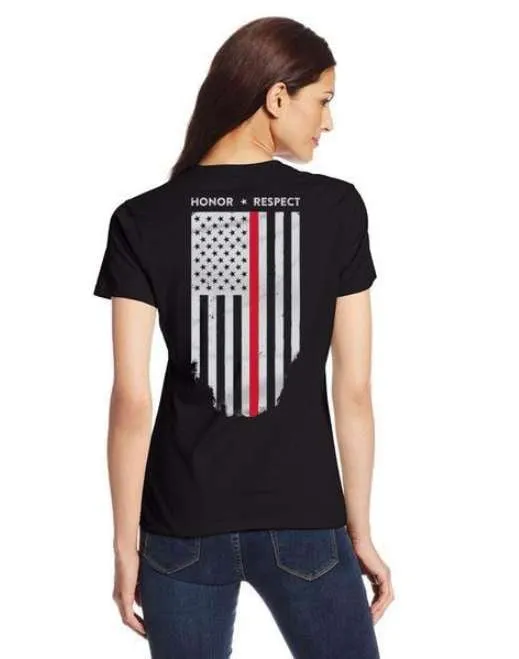 Women's Thin Red Line Honor & Respect T Shirt