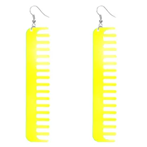 Yellow Transparent Comb Earrings