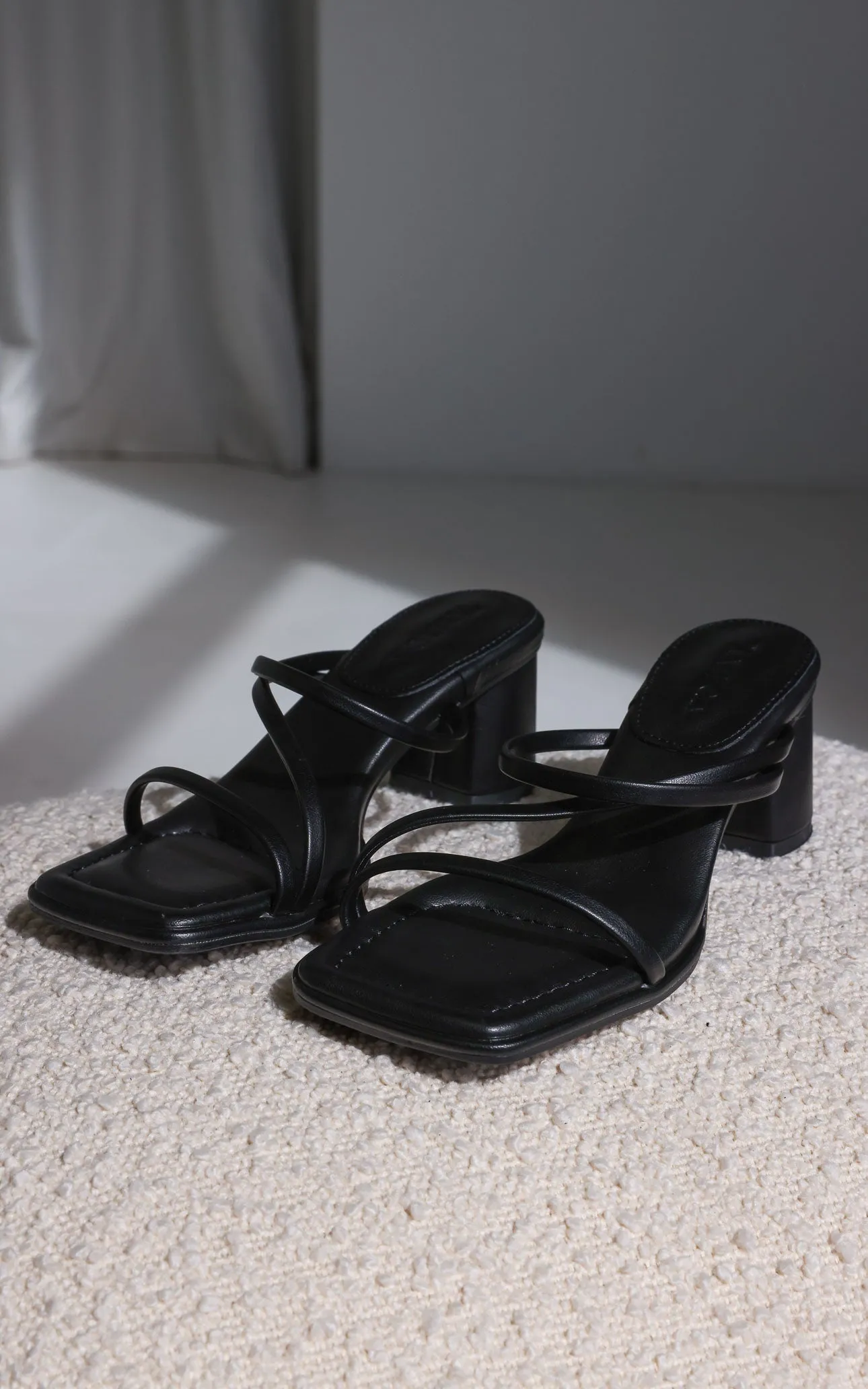 Zella Block Mule Heels - Black
